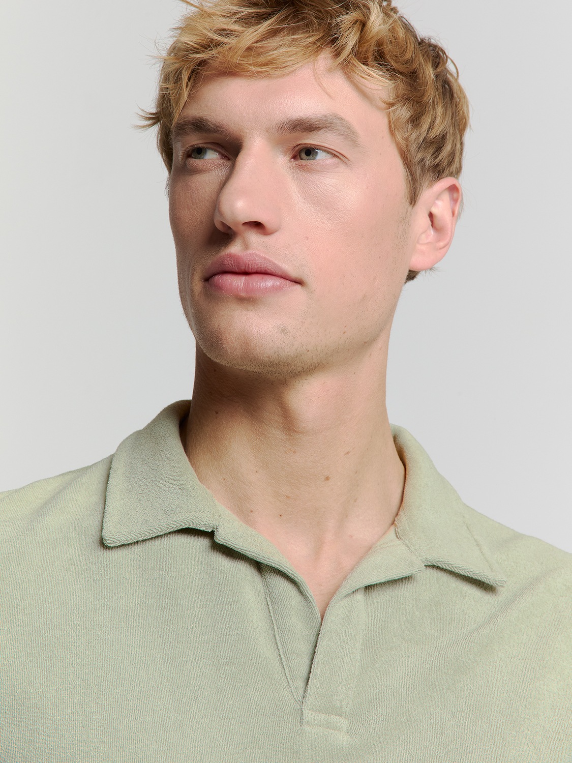 NO EXCESS T-Shirt »No Excess Poloshirt aus Frottee-Strick«
