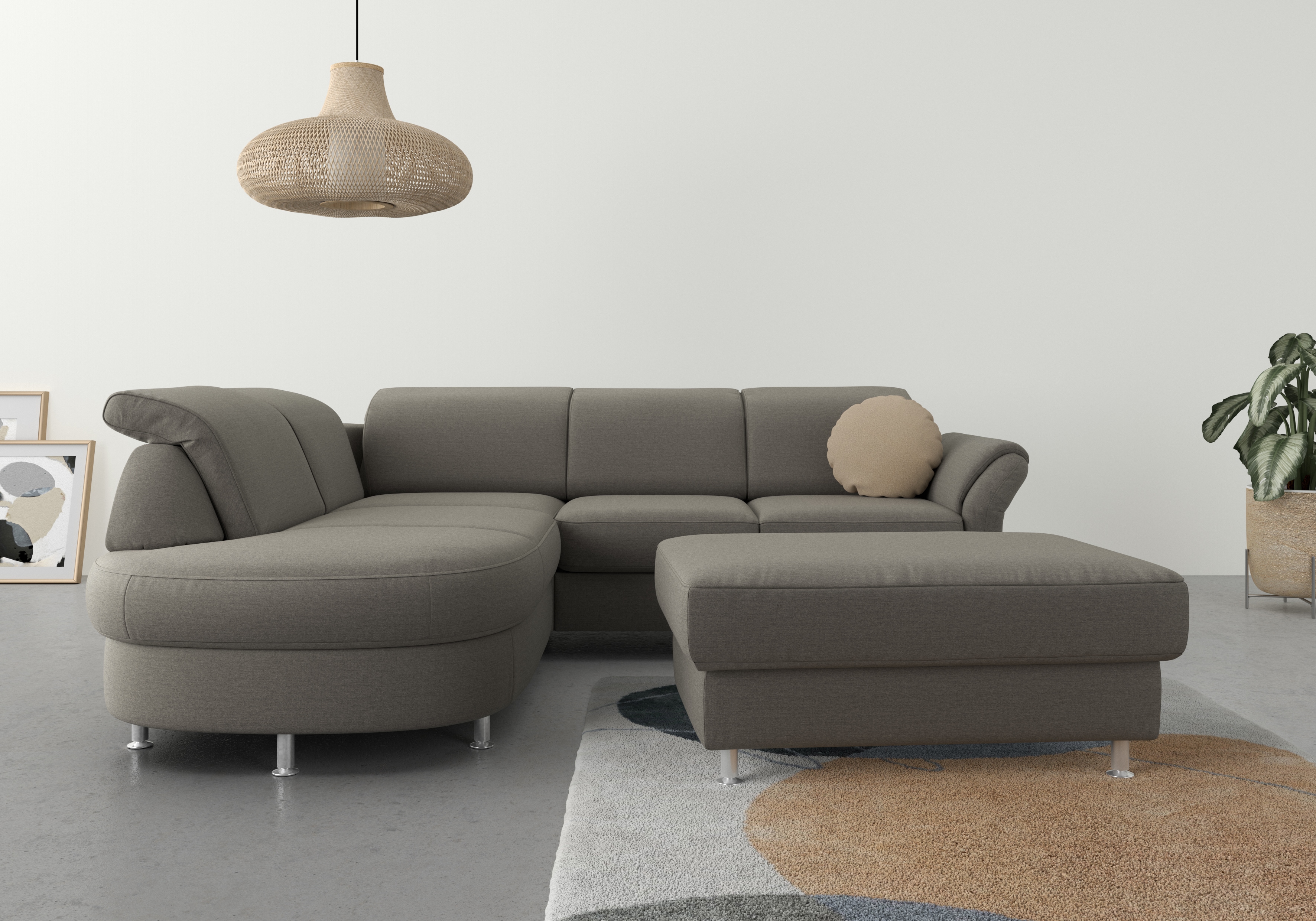 sit&more Ecksofa "Apulia L-Form" wahlweise Schlaffunktion, Bettkasten und Kopf- und Armteilverstellung