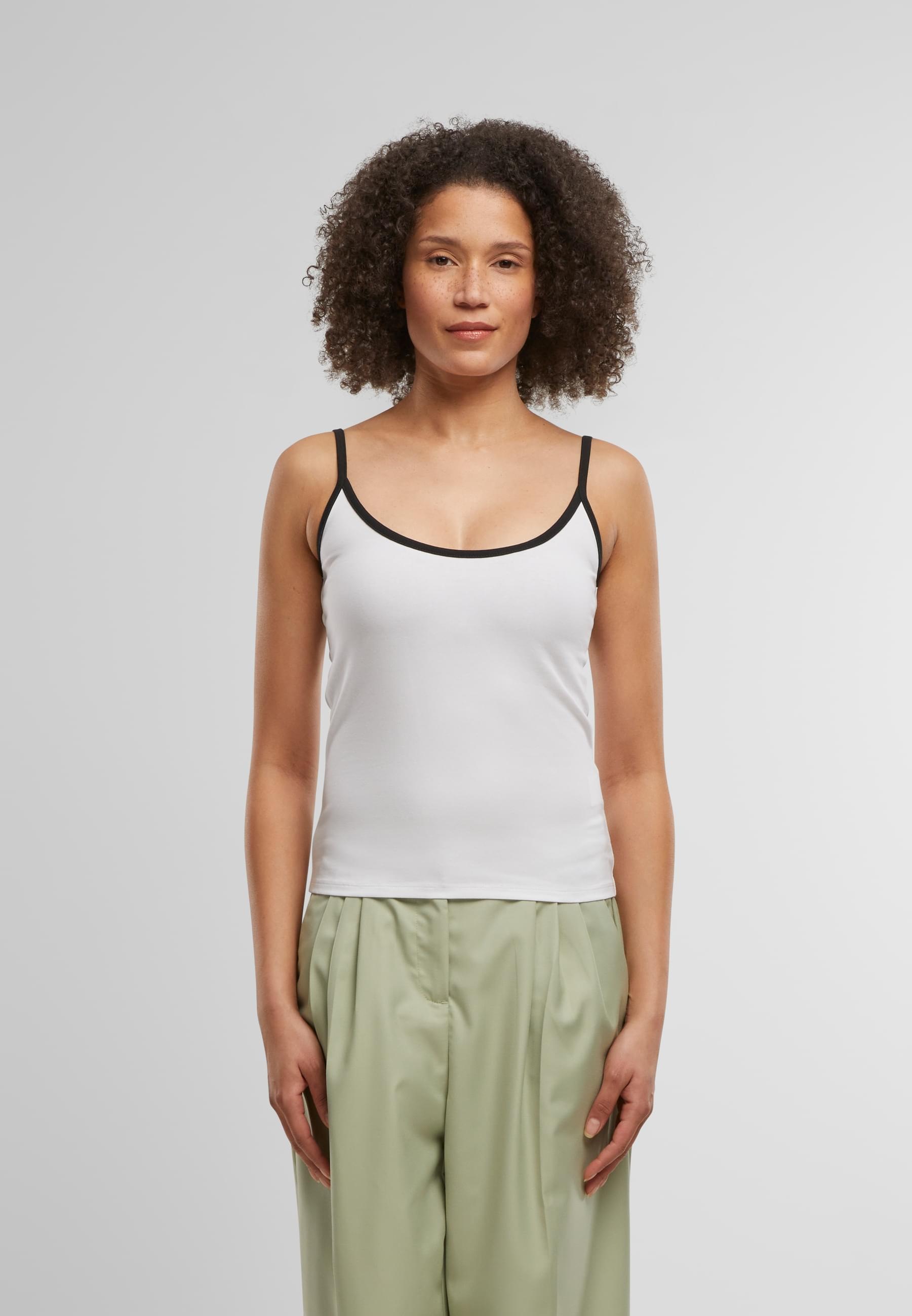 URBAN CLASSICS Muskelshirt »Urban Classics Ladies Contrast Basic Top 2-Pack«, (1 tlg.)