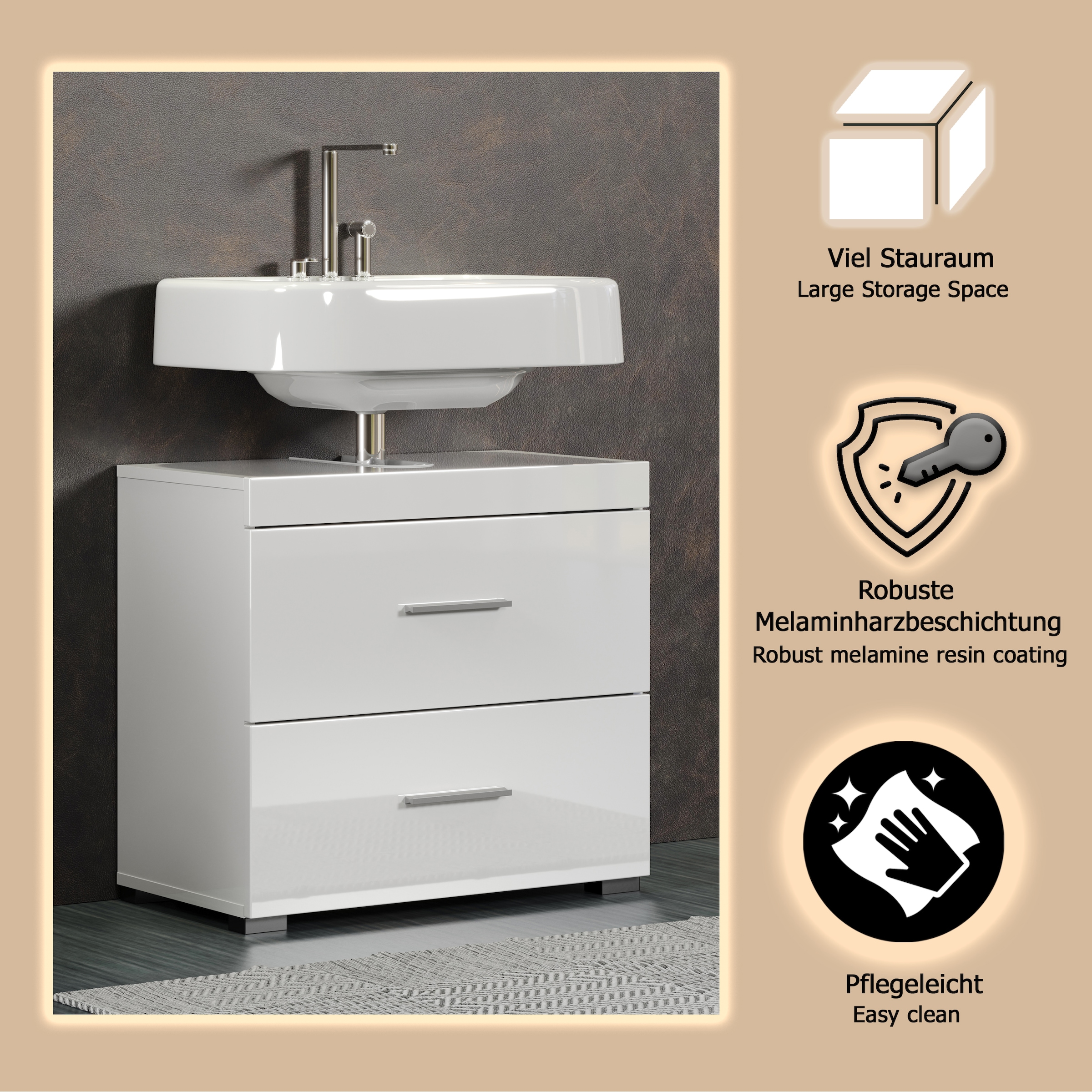 welltime Waschbeckenunterschrank »Avena« 1 Stk. tlg.