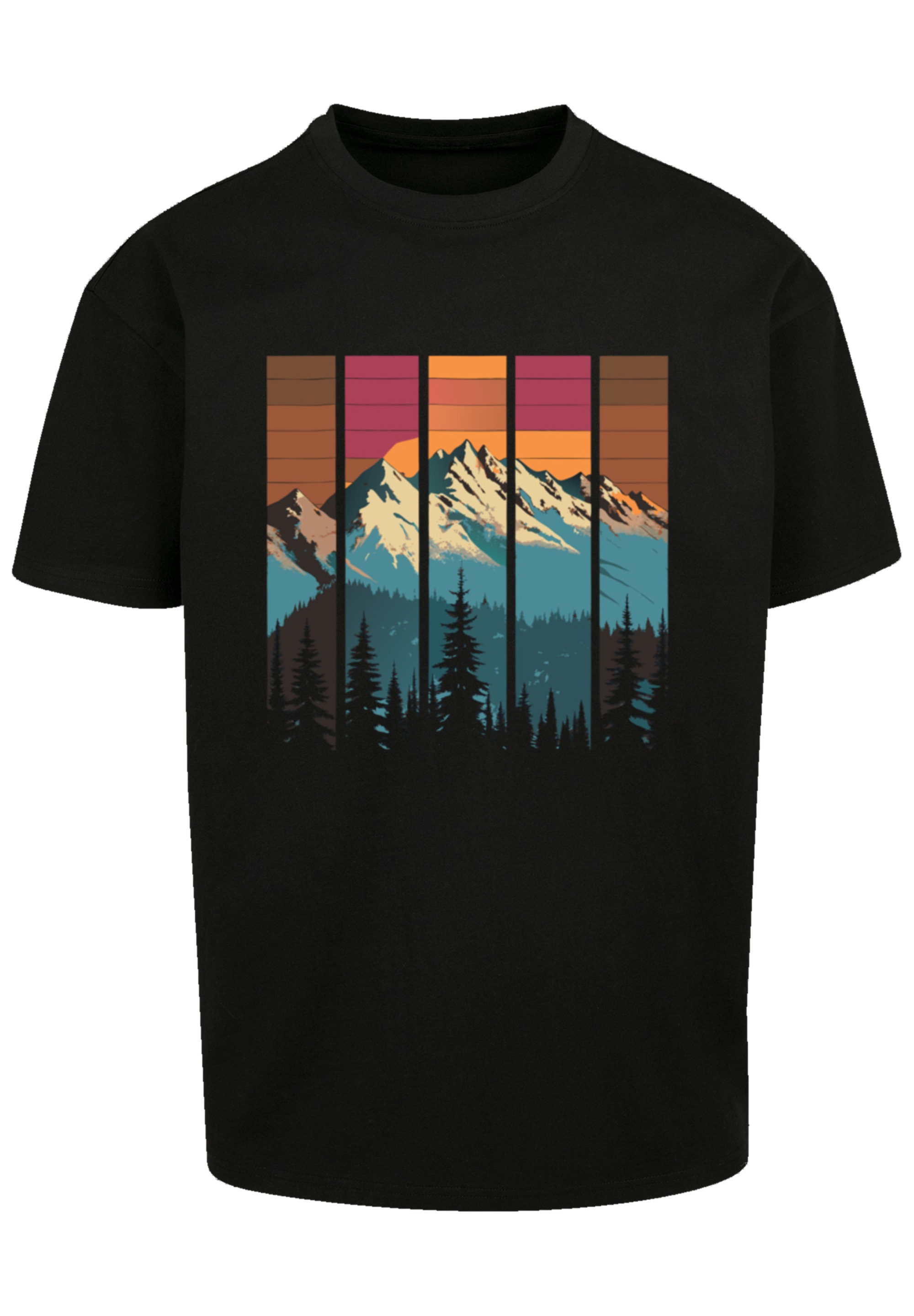 F4NT4STIC T-Shirt »Berg Sonnenuntergang Retro«, Premium Qualität