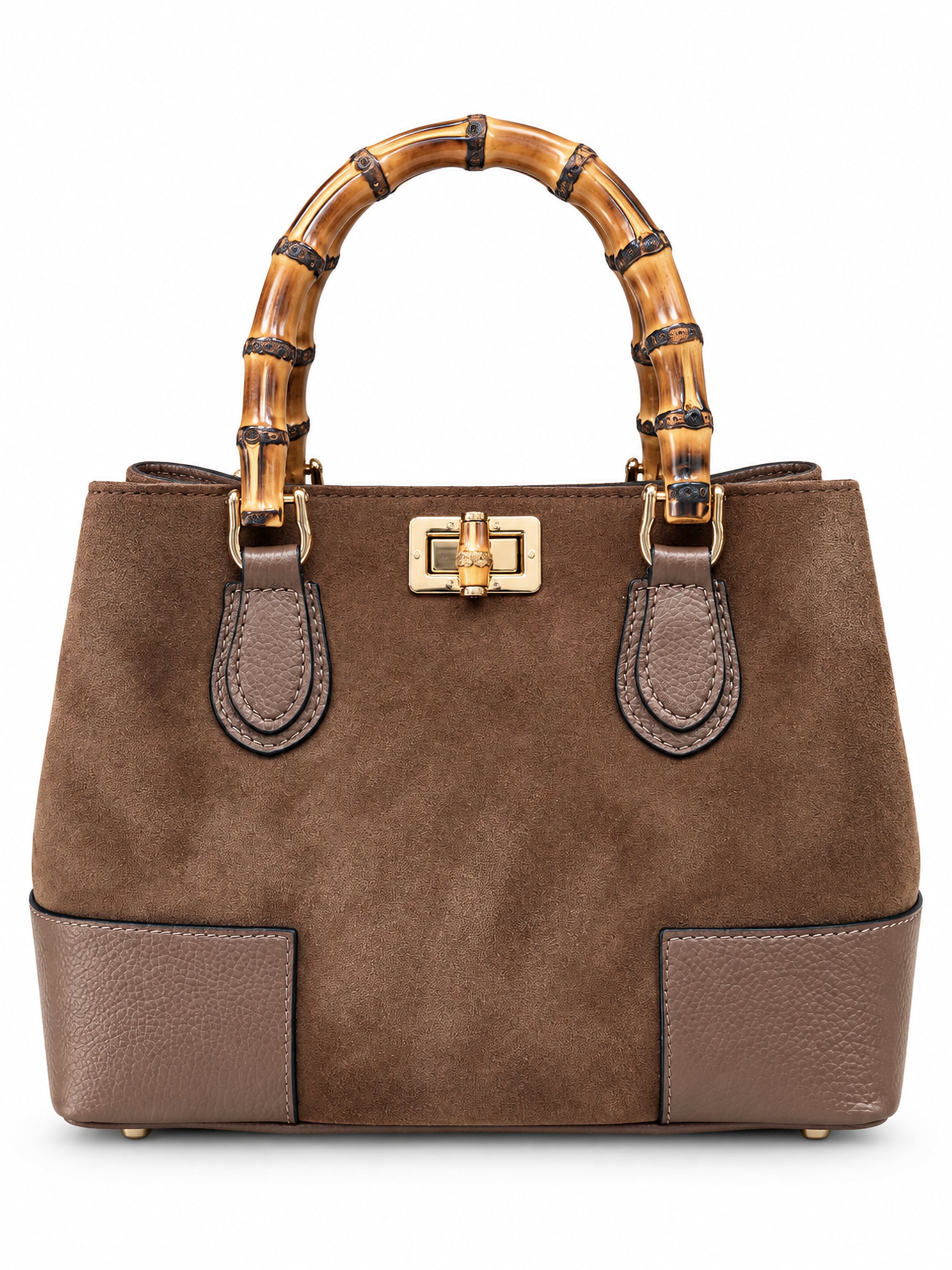 COLLEZIONE ALESSANDRO Henkeltasche »Parma« Bambusgriffe, hochwertiges Leder, Made in Italy