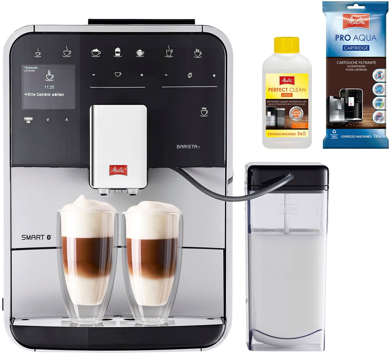 Melitta Kaffeevollautomat »Barista T Smart® F 83/0-101, silber«, 4 Benutzerprofile&18 Kaffeerezepte, nach italienischem Originalrezept