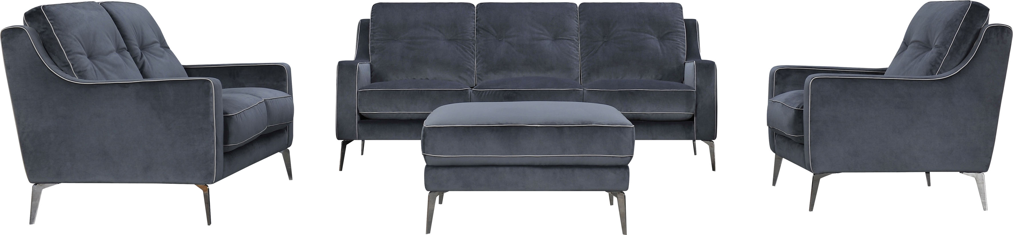 Thumbnail - Leonique 3-Sitzer "Chicago" 3-Sitzer Ssofa, graublau, klassisch/modern, 208x92x90