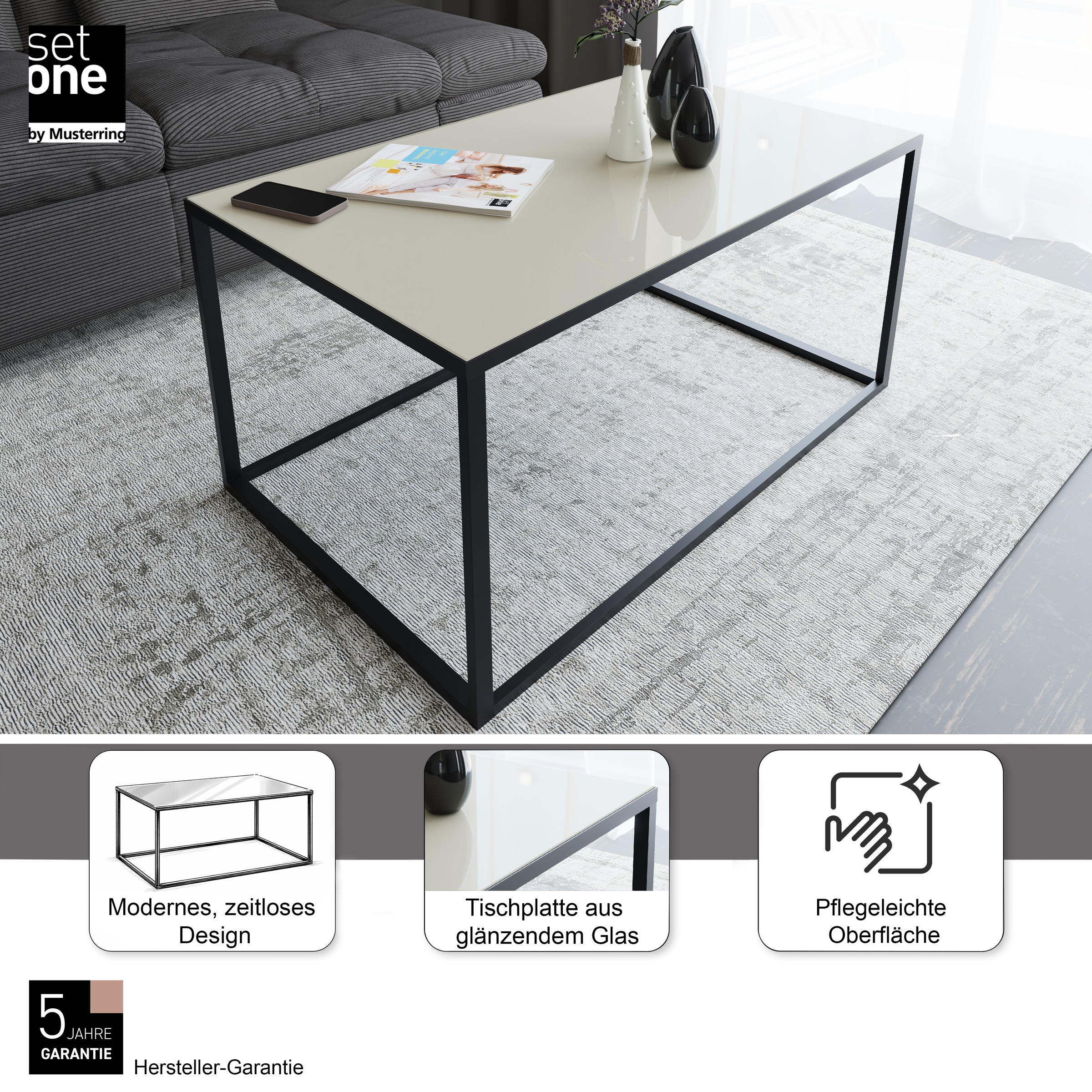 Thumbnail - set one by Musterring Couchtisch "Reno" 1 Stk. tlg. Maße (BxHxT in cm) 100 x 50 x 60