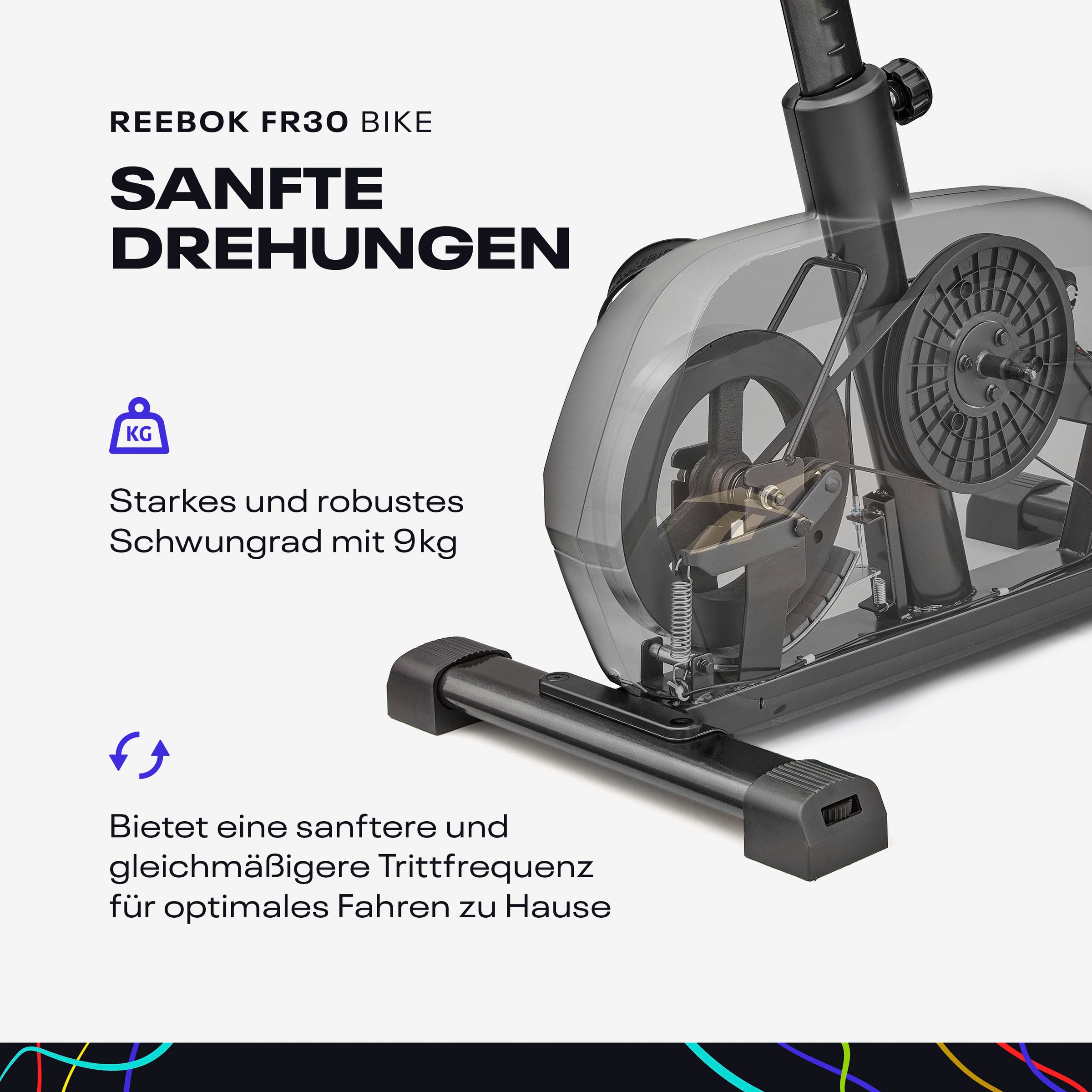 Reebok Ergometer »FR30«, (mit Tablet-Halterung), Schwungmasse ca. 9 kg, 32 Widerstandsstufen