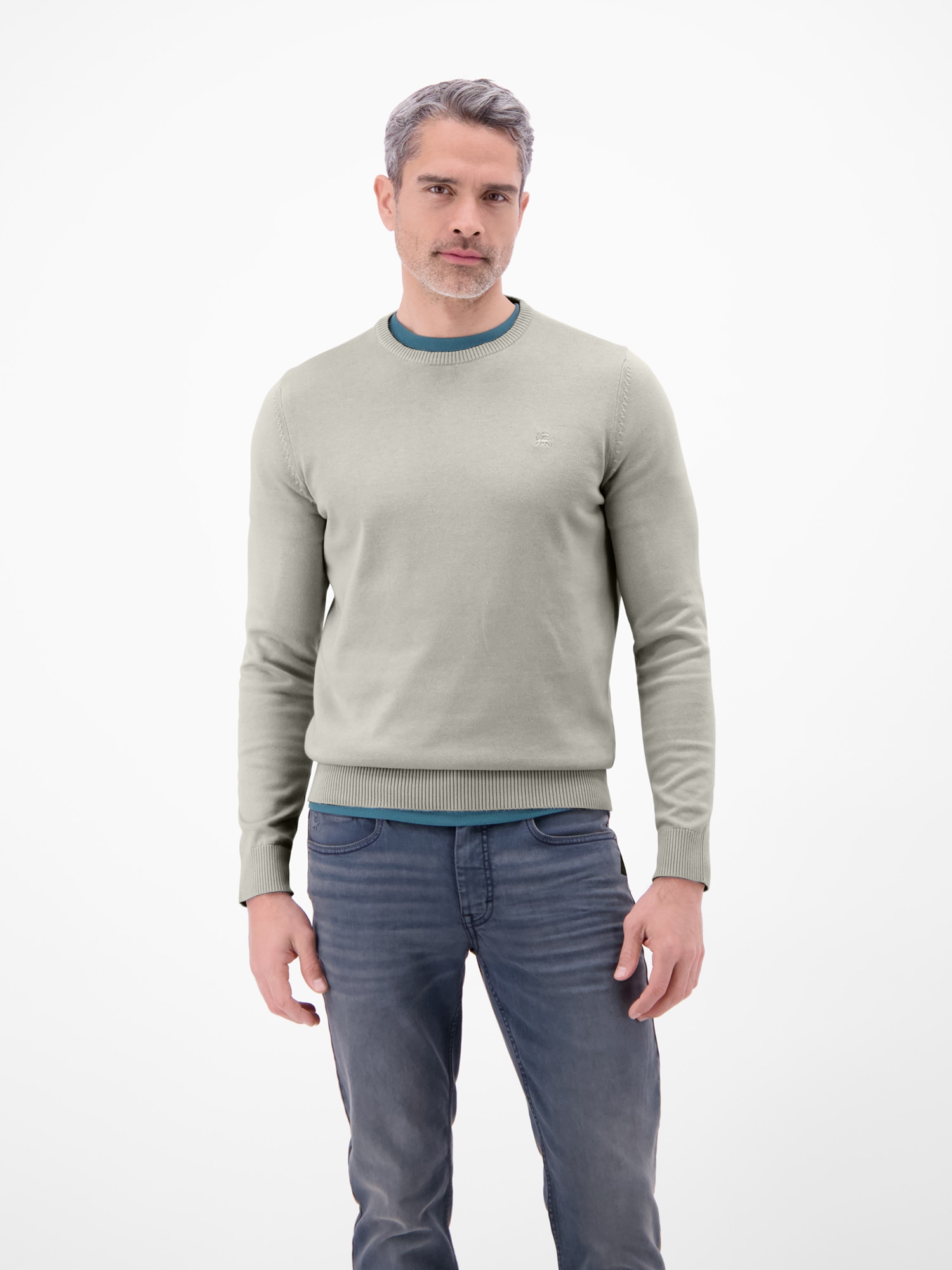 LERROS Strickpullover "Herren Strickpullover aus Baumwolle mit Crewneck Ausschnitt" Weicher Strick-Pullover, Rundhalsausschnitt, lange Ärmel, pflegeleicht