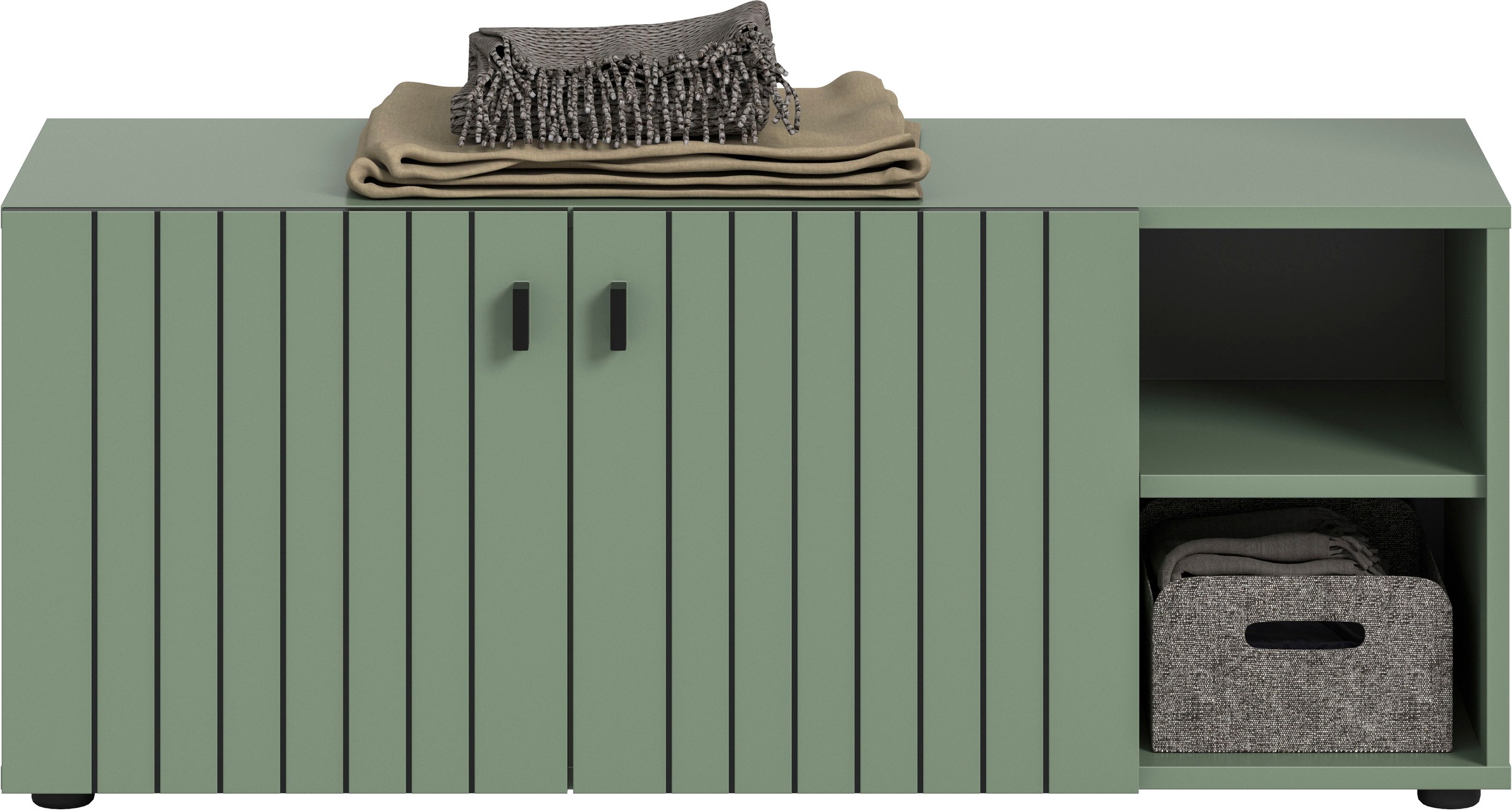 Home affaire Sitzbank "TATIO, 106x43x37 cm, 2 Türen, 2 offene Fächer" Sitzb günstig online kaufen