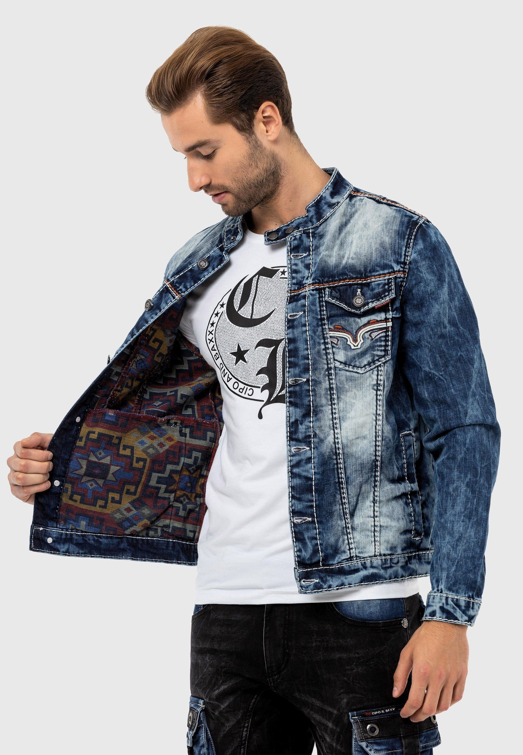 Cipo & Baxx Jeansjacke »Jacke«, ohne Kapuze, im trendigen Design