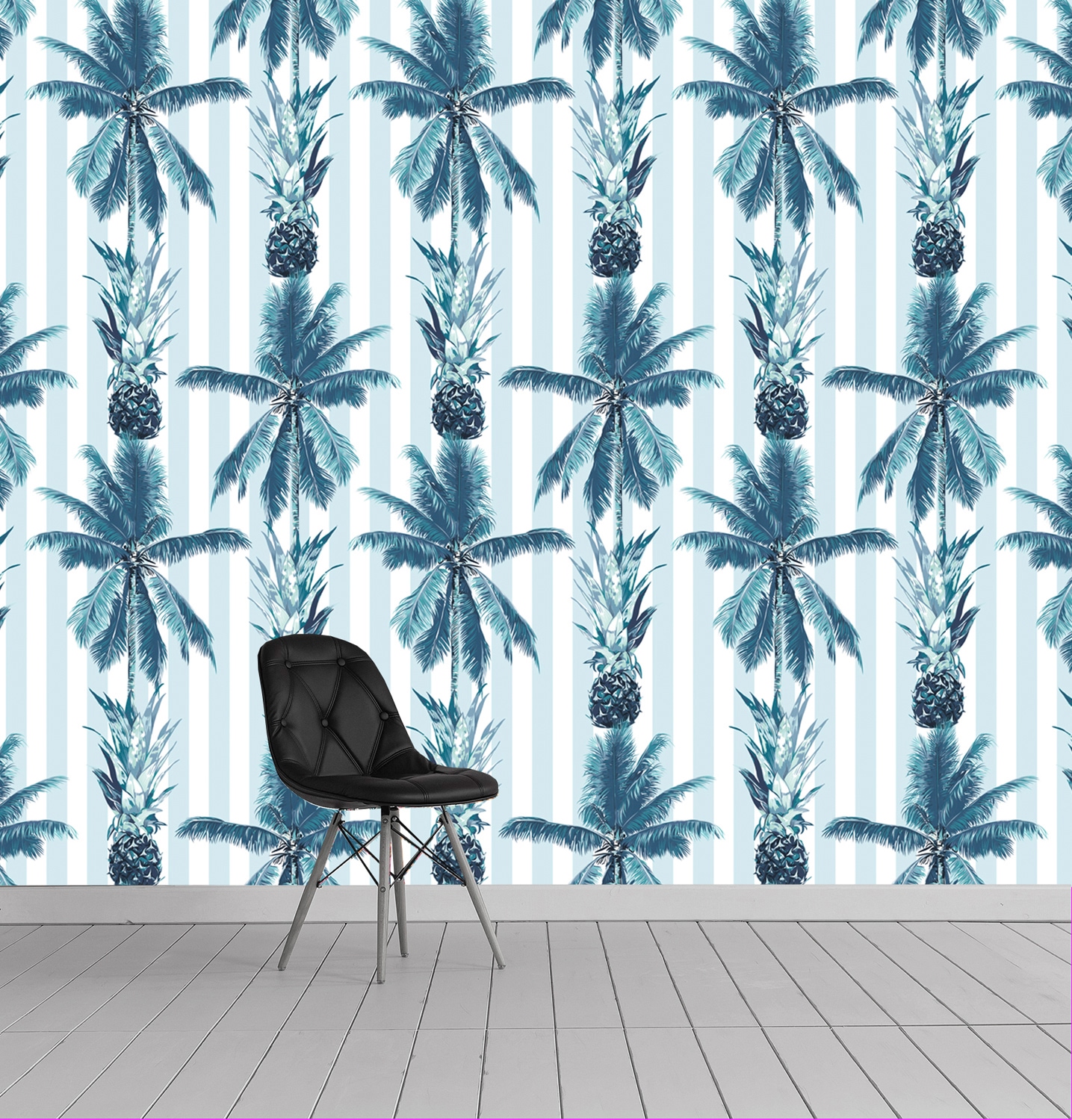 queence Vinyltapete »Macie«, Streifen-bedruckt-tropisch, 90x250cm, selbstklebend, kinderleichte Anbringung, Sticker