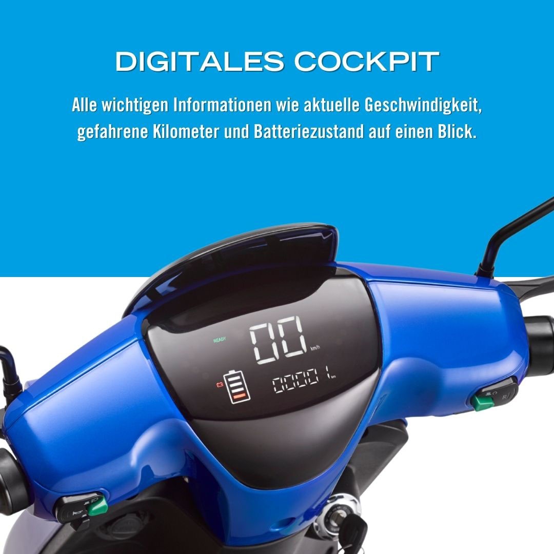 Blu:s E-Motorroller »XT2000«, bis zu 50 km Reichweite, mit Straßenzul., 2 Sitzplätze, für Erwachsene