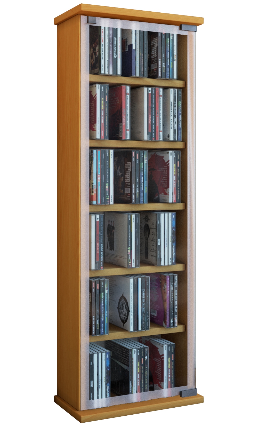 VCM Media-Regal "Holz CD DVD Stand Regal Schrank Classic Glastür"