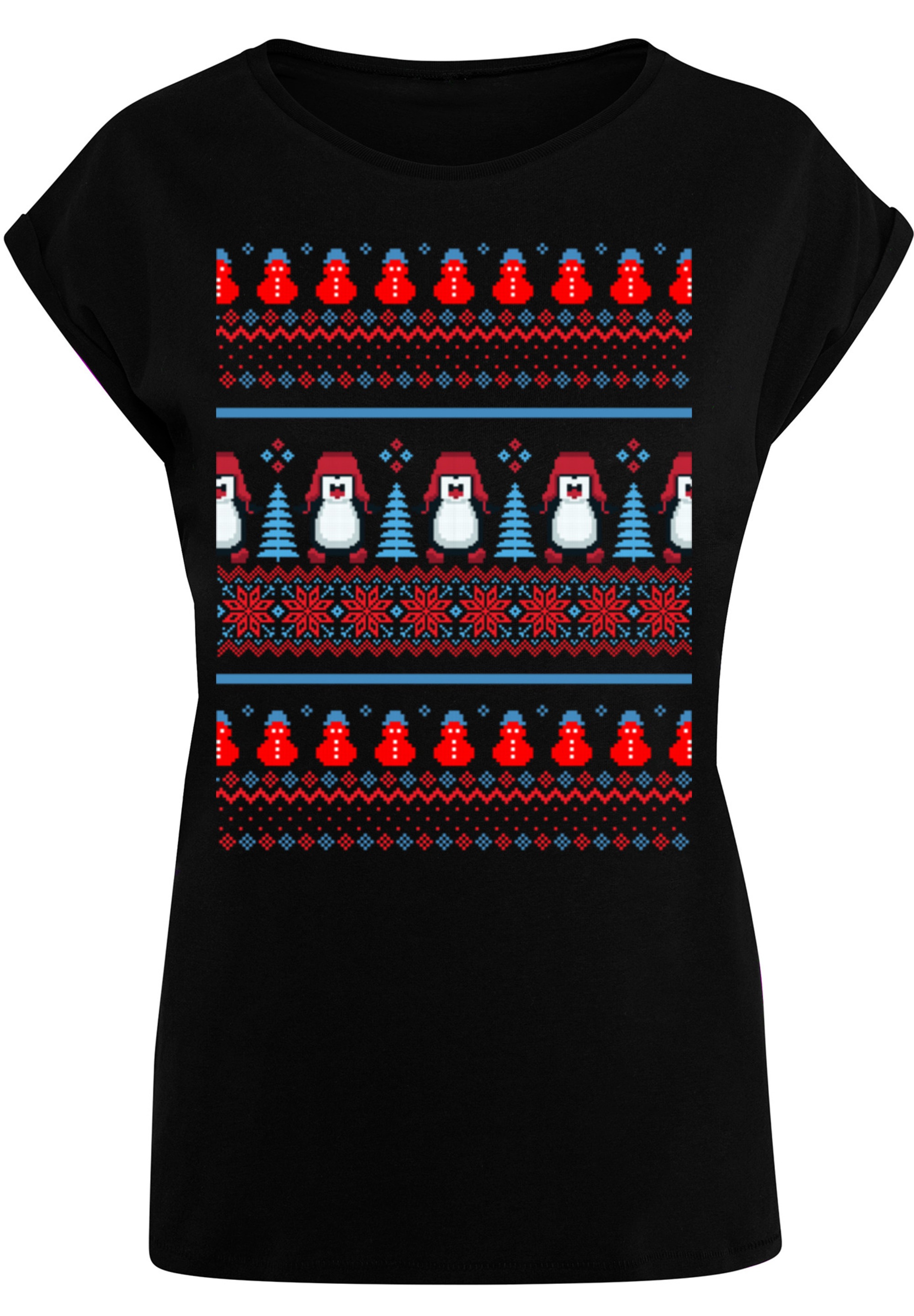 F4NT4STIC T-Shirt »Christmas Pinguin Muster«, Print