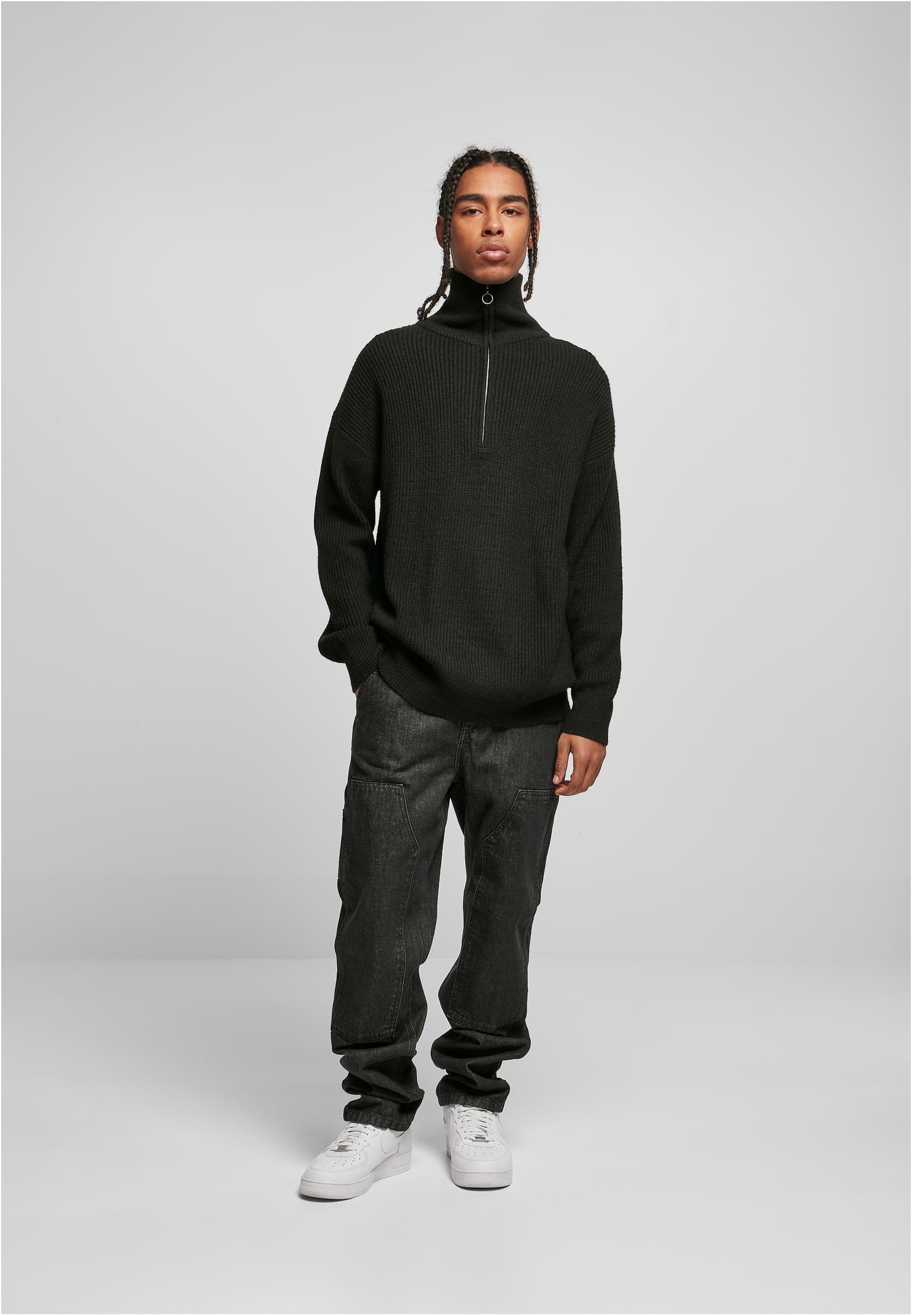 URBAN CLASSICS Sweater »Urban Classics Herren Oversized Knitted Troyer«, (1 tlg.)