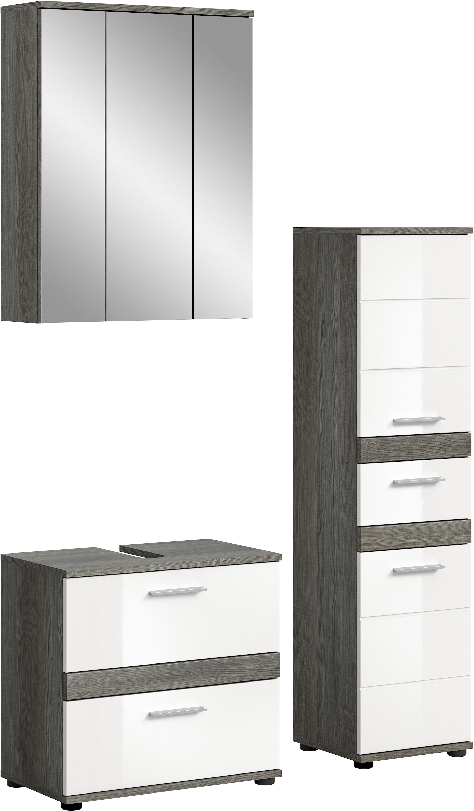 welltime Badmöbel-Set "LUCCA, 3-teilig, TOPSELLER, hochwertige MDF Front" S günstig online kaufen