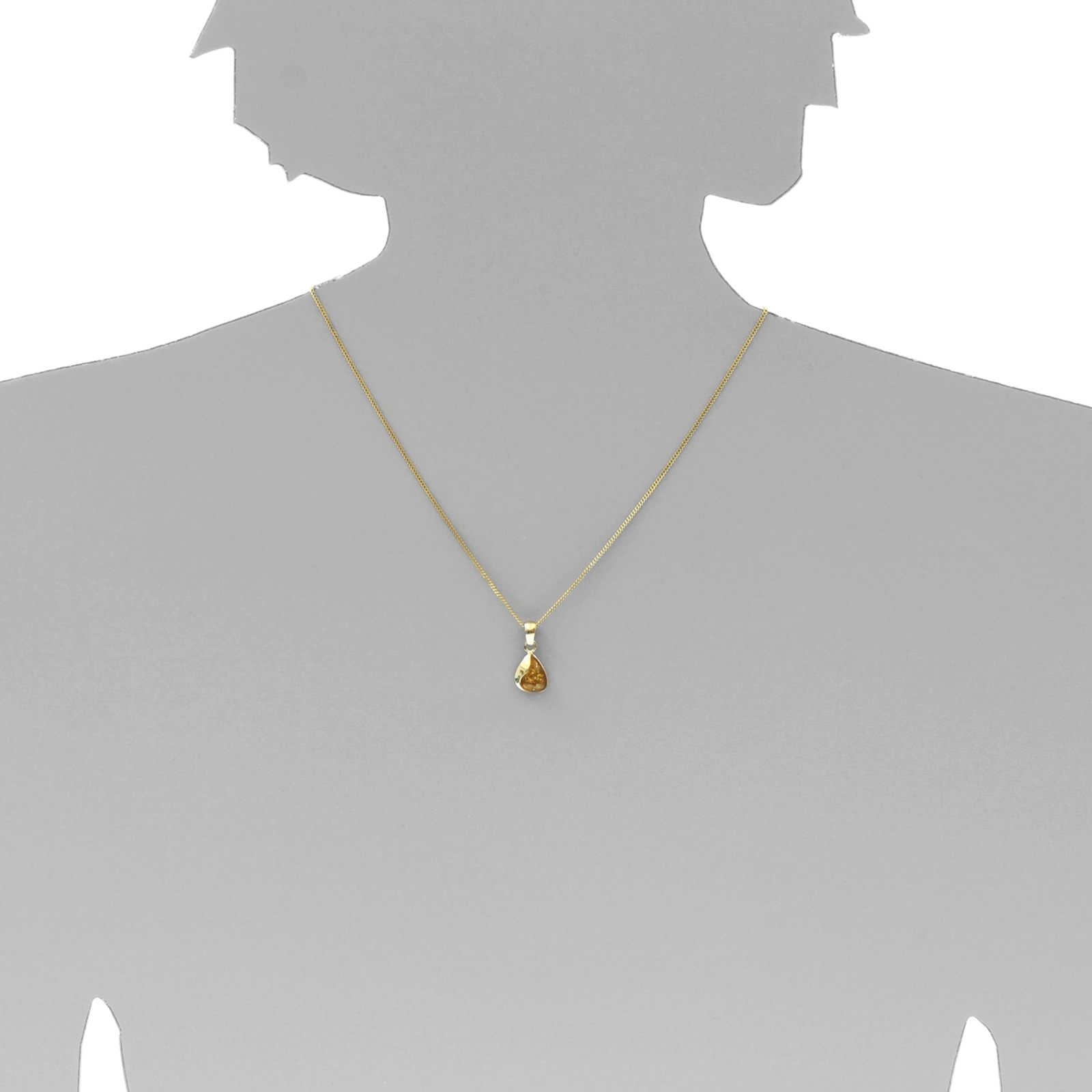 OSTSEE-SCHMUCK Kettenanhänger »- Jeska 20 mm - Gold 333/000 - Bernstein«