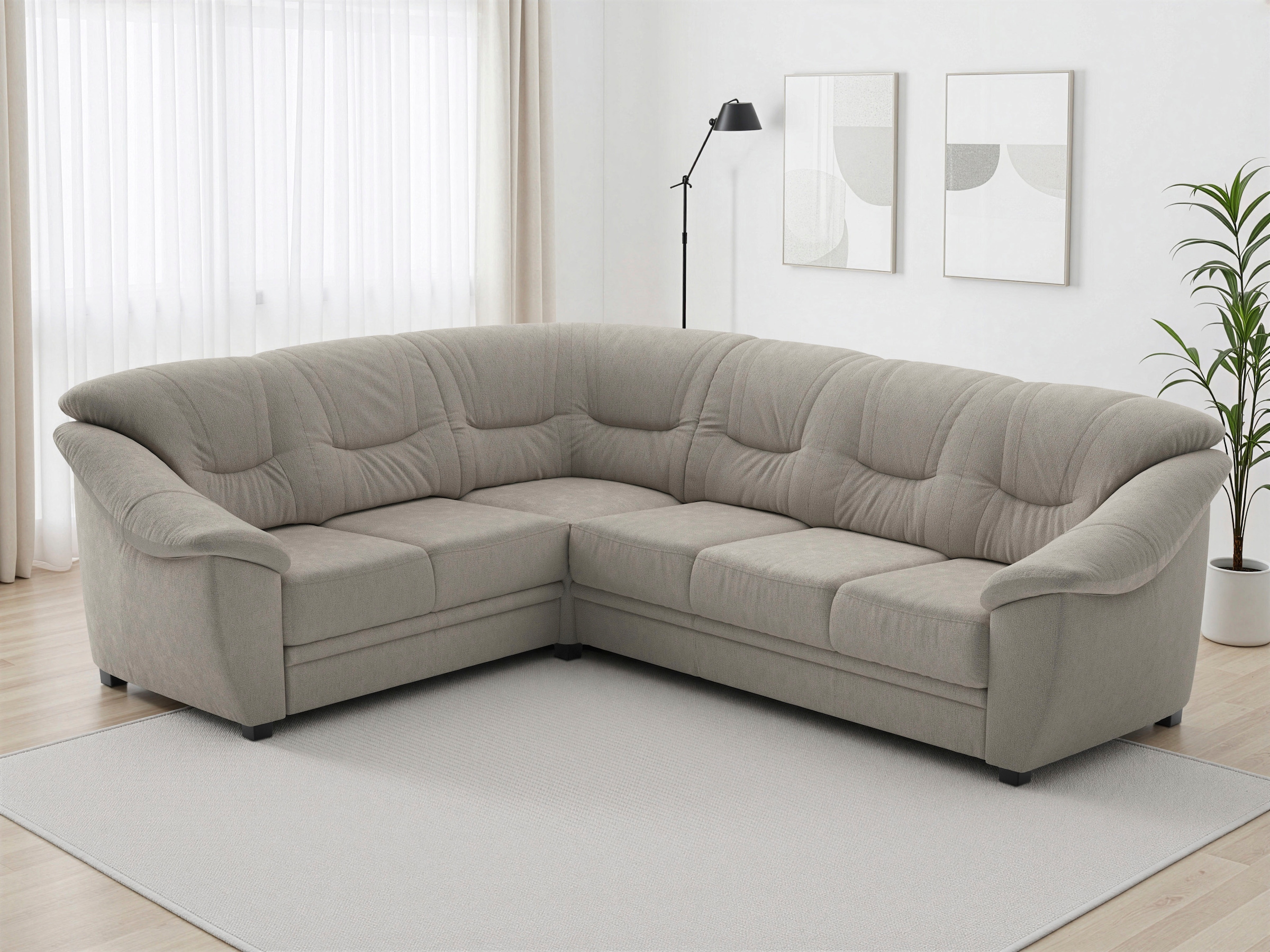 sit&more Ecksofa "Savona L-Form, B. 262 cm, Komfortsitz, Eckcouch mit Stoff- & Lederwahl" mit Schlaffunktion, Liegefl. 120x195 cm