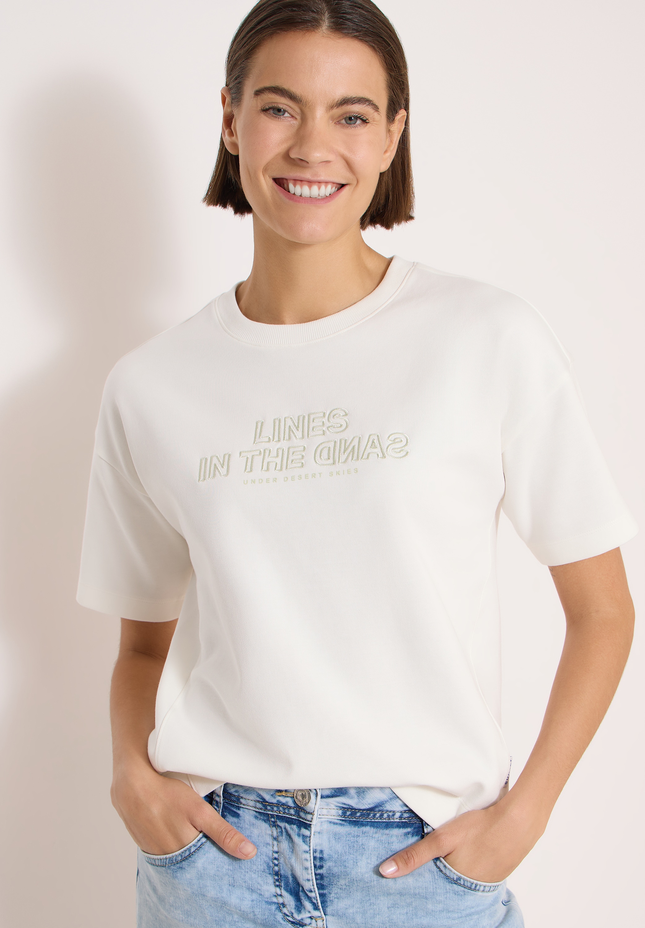 Cecil Sweater, Kurzarm Sweatshirt mit Embroidery