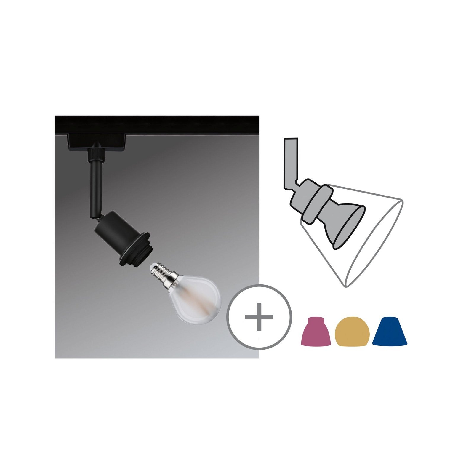 Paulmann Schienensystem-Leuchten »URail Schienenspot DecoSystems Basic E14 max. 20W 230V« E14 1 Stk. Einzelspot, dimmbar