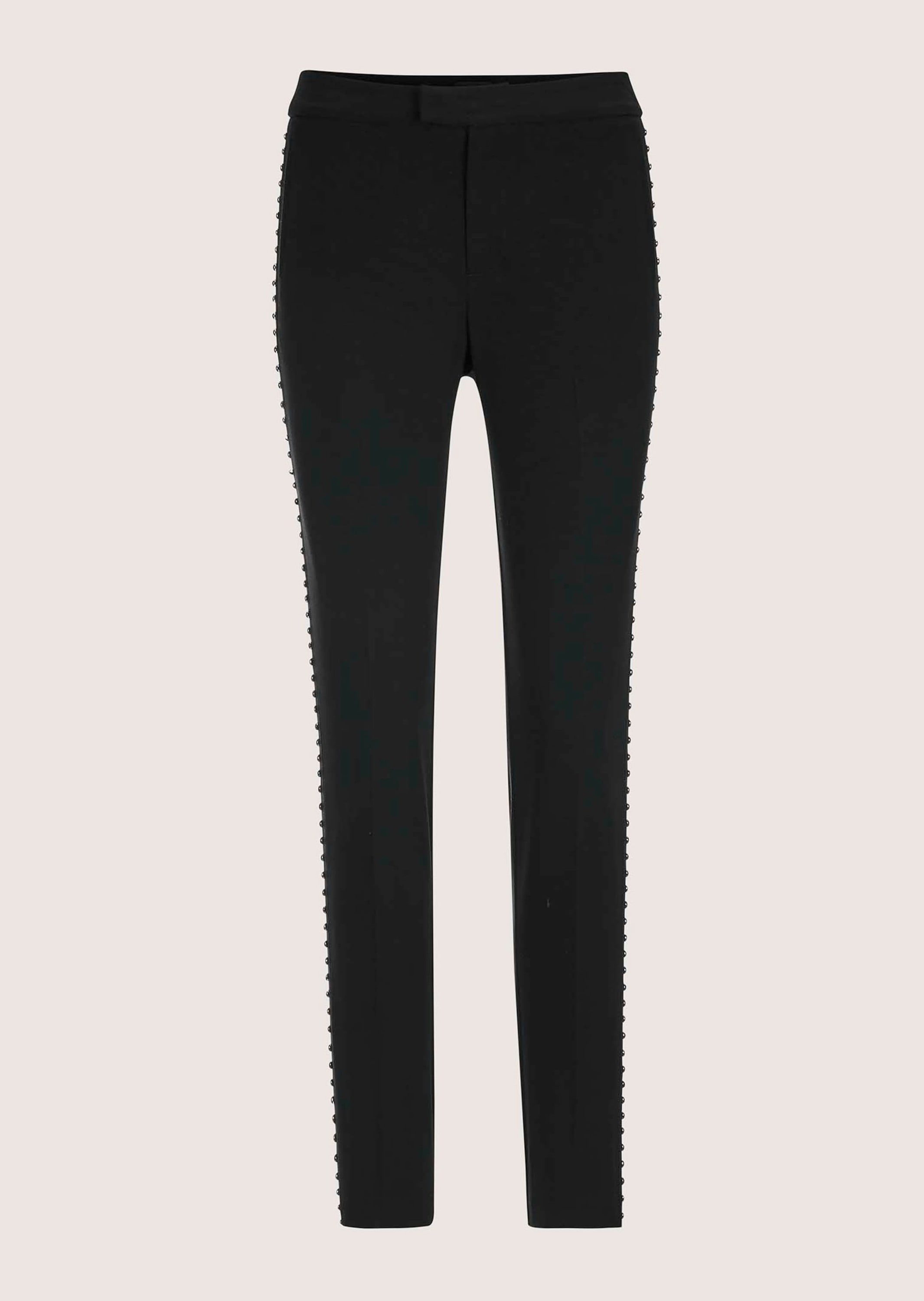 MADELEINE "Hose Schmale Businesshose mit Nieten" Hose mit seitlicher Ripsbanddekoration