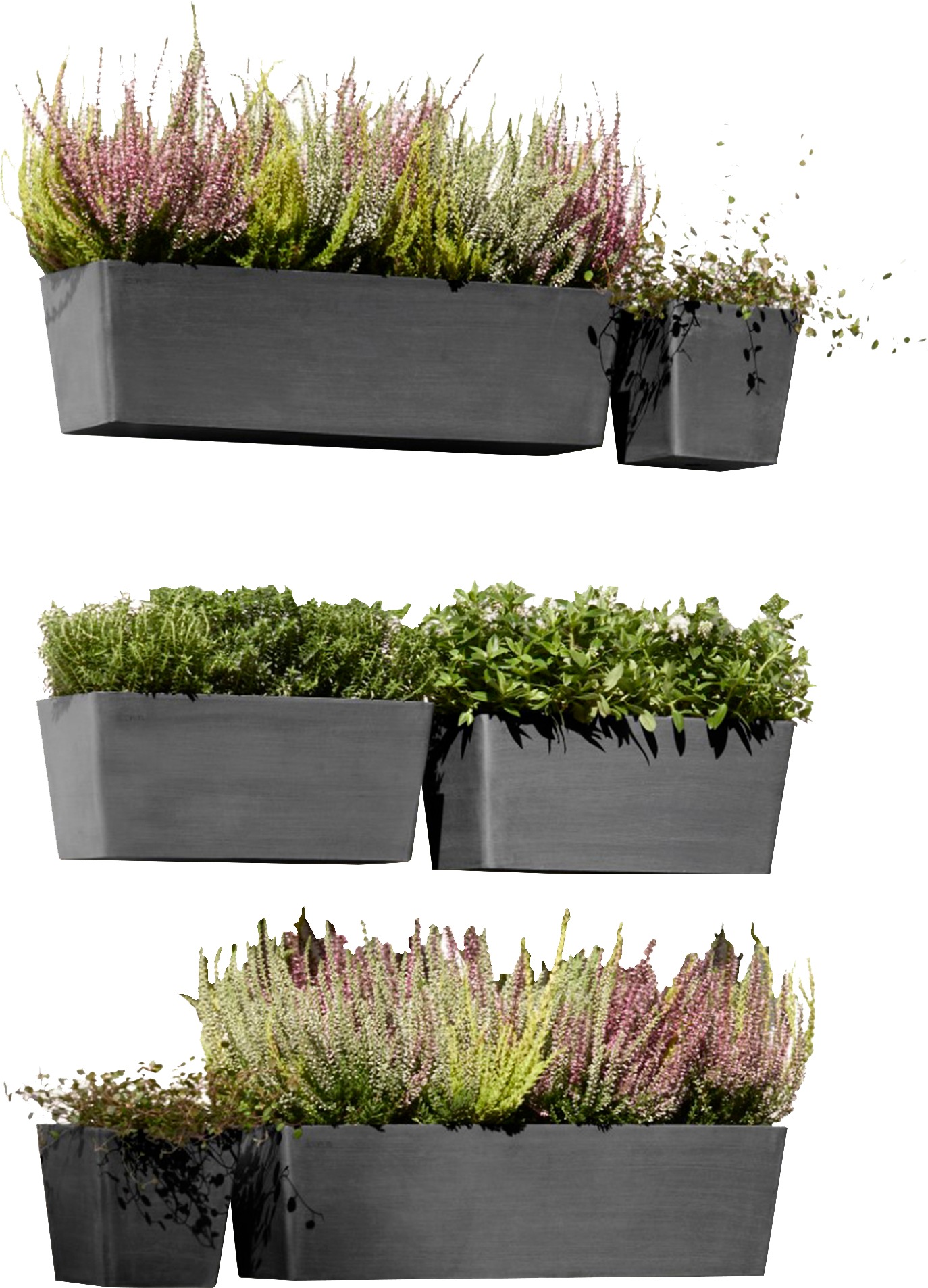 ECOPOTS Blumentopf »Manhattan Wall 35 Dunkelgrau«, für innen und außen: frostsicher, bruchsicher und lichtbeständig