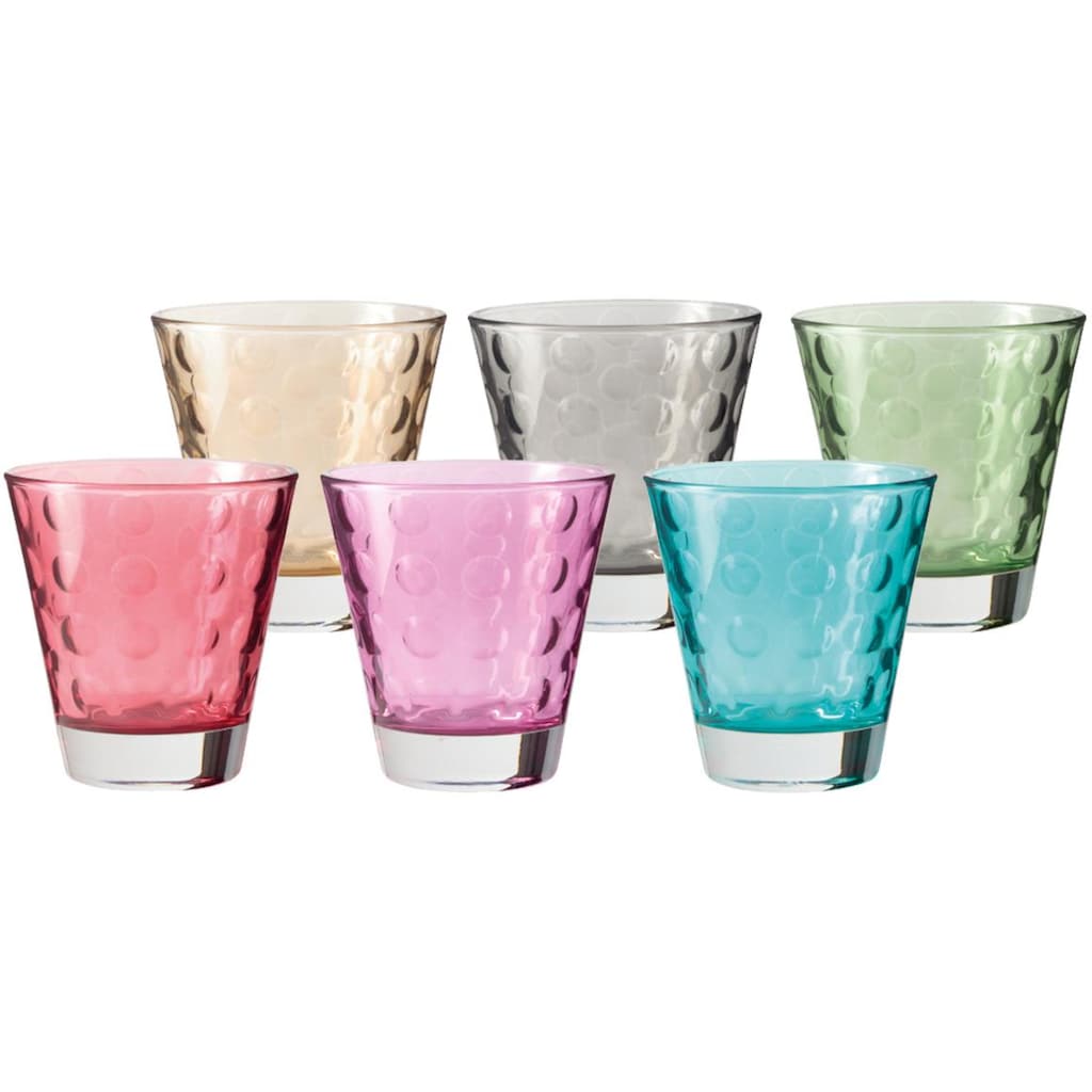 LEONARDO Glas »Optic«, (Set, 6 tlg., 6), Colori Qualität, 220 ml, 6-teilig