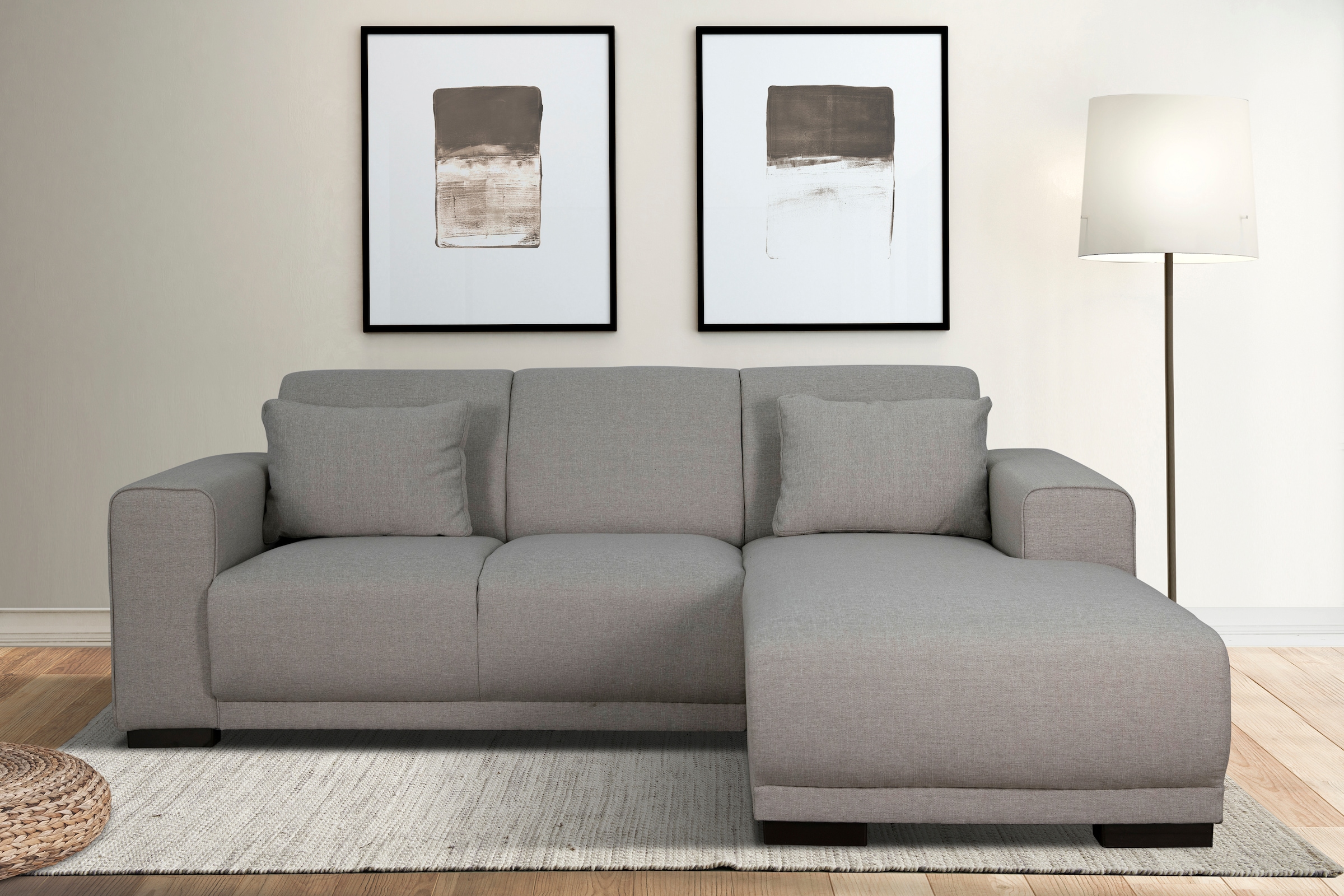 OTTO home Ecksofa "BORNHOLM L-Form, B: 234 cm - OTTO. Verlässliche Qualität." Recamiere links oder rechts bestellbar, Wellenfederung, inkl. 2 Kissen