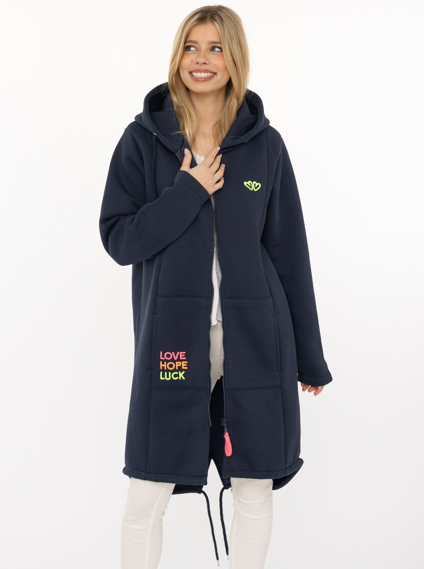 Zwillingsherz Jerseymantel Regular Fit, Langarm, Kapuze, Reißverschluss, Ne günstig online kaufen