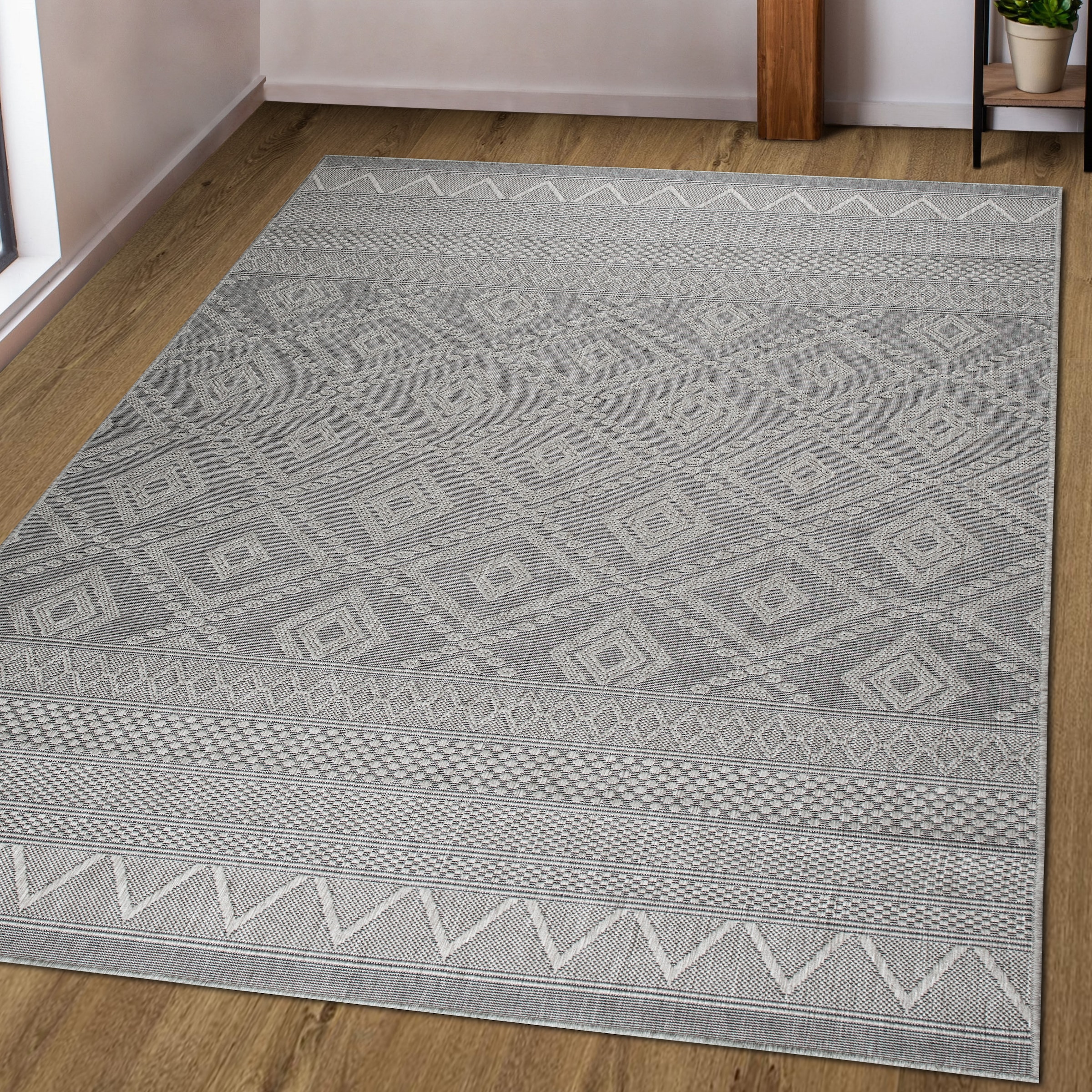 my home Teppich »Toronto auch als Läufer erhältlich«, rechteckig, 3 mm Höhe, In- und Outdoor geeignet, Sisal-Optik, Wetterfest & UV-beständig, Boho