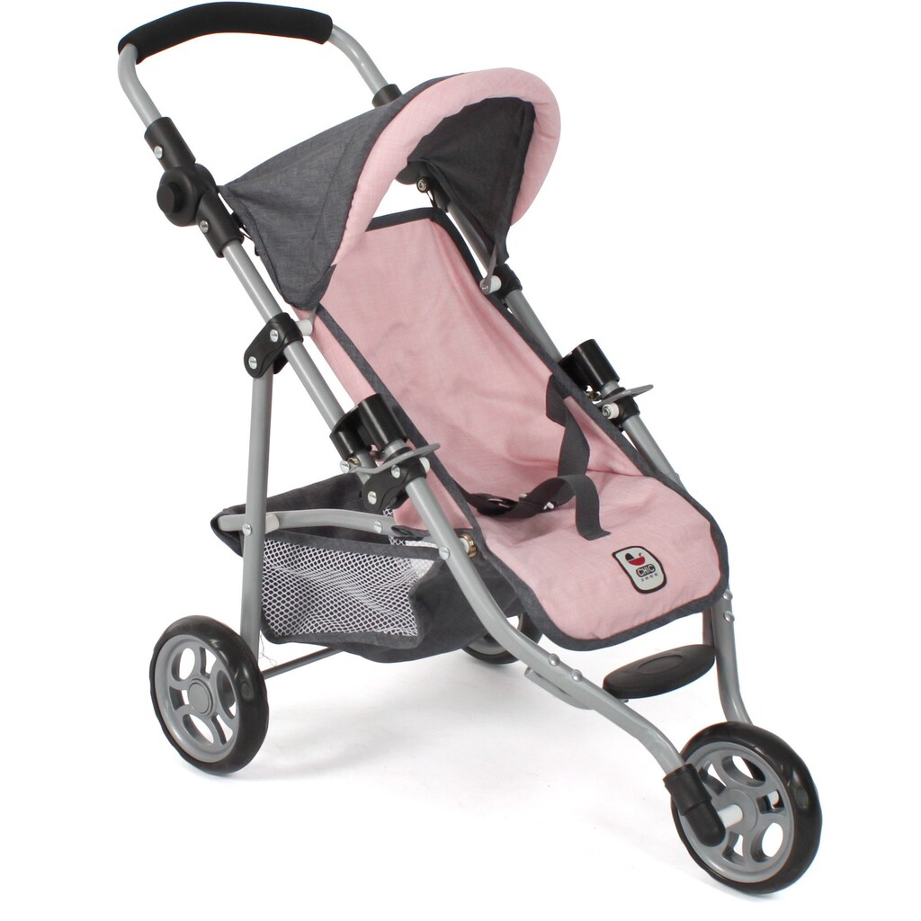 CHIC2000 Puppenbuggy »Jogging-Buggy Lola, Grau-Rosa«, mit klappbarem Verdeck