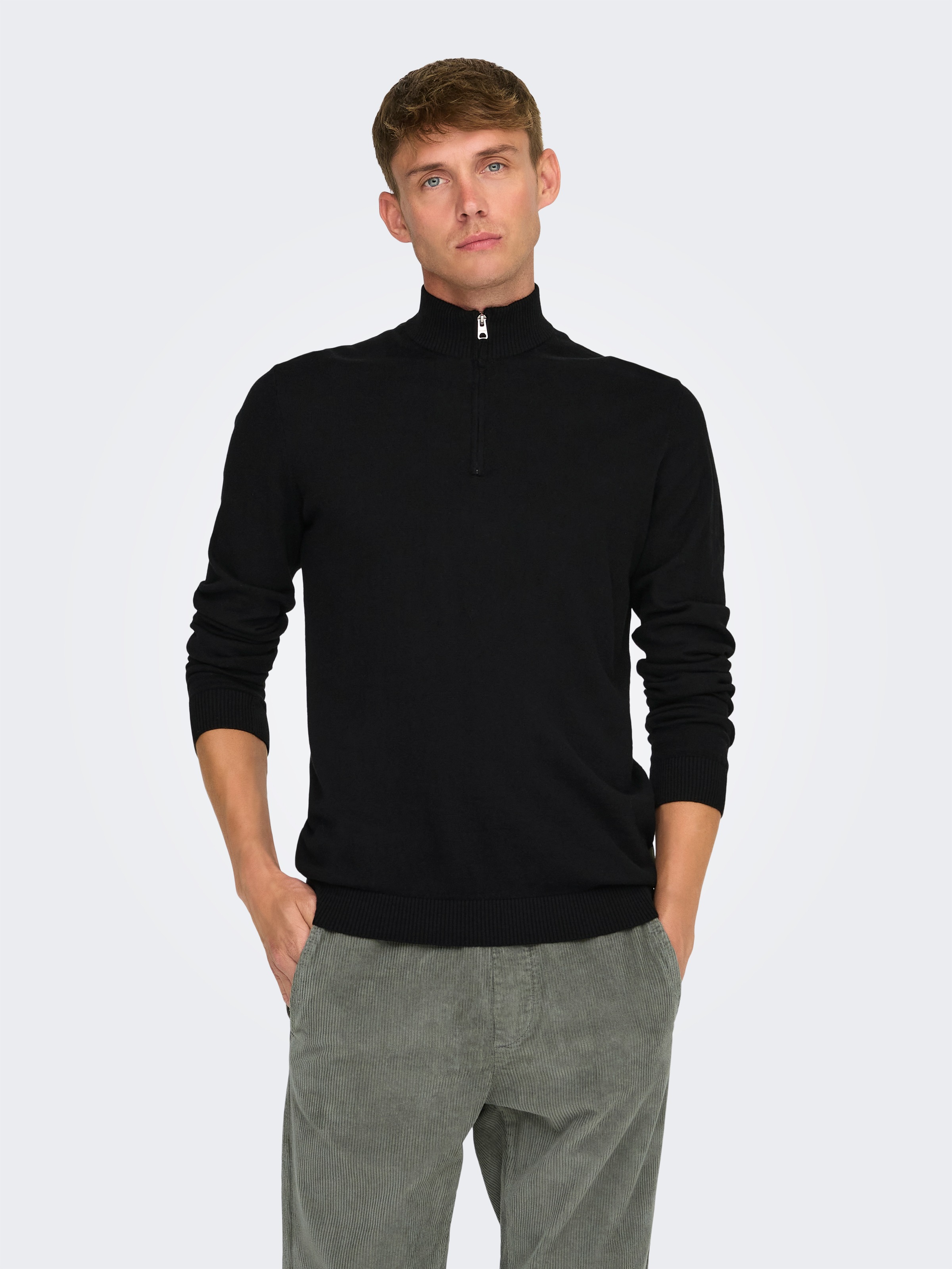 ONLY & SONS Troyer "ONSLOUI REG 12 MEL HALF ZIP KNIT NOOS" günstig online kaufen