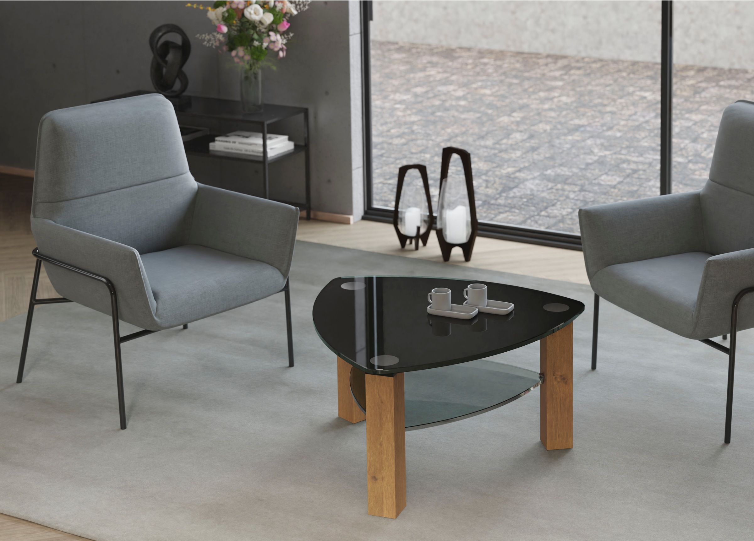 Eve Collection Couchtisch, rollbar, Ablageplatte