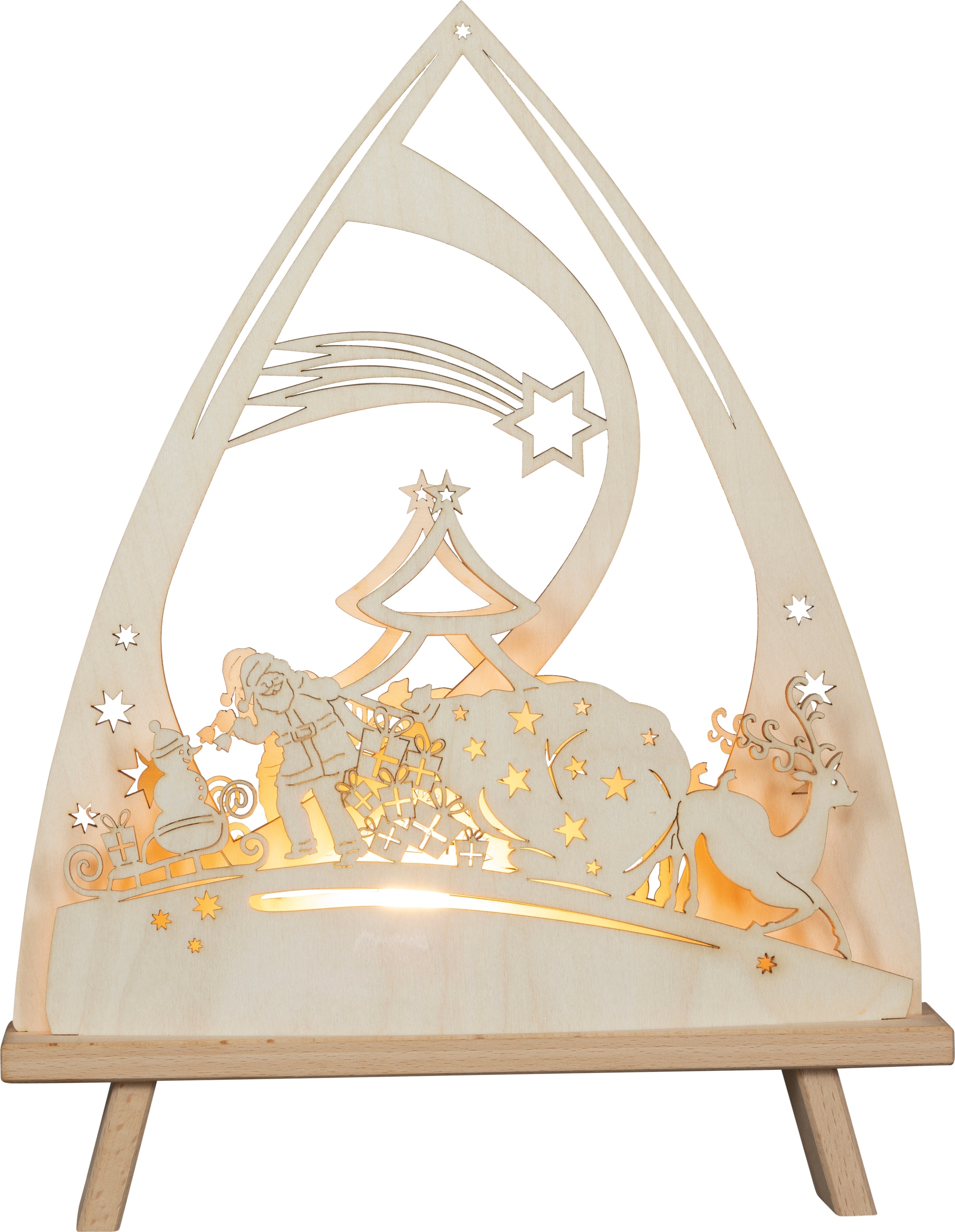SAICO Original LED Schwibbogen "Dekoleuchte-Spitze, Weihnachtsmann und Gesc günstig online kaufen