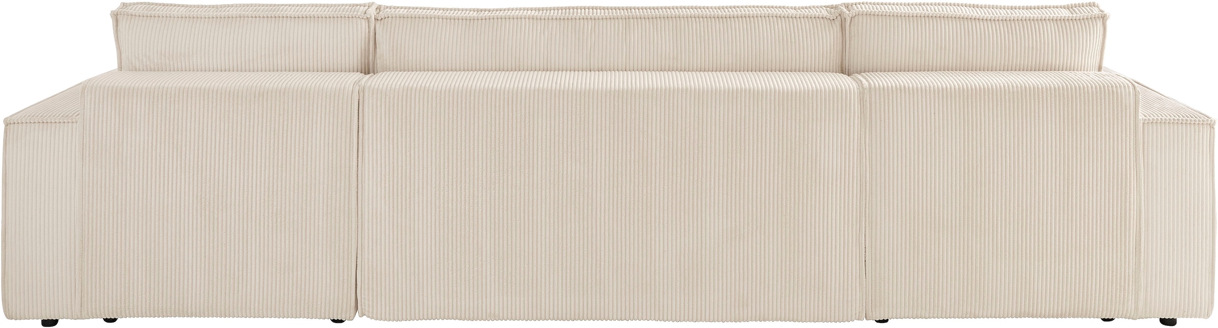 OTTO home Wohnlandschaft »Cassi, 311 cm, U-Form, Schlafsofa, Dauerschläfer, Boxspringfederung«, Schlaffunktion (133/270cm), Bettkasten, Seitentaschen, Cord-Bezug