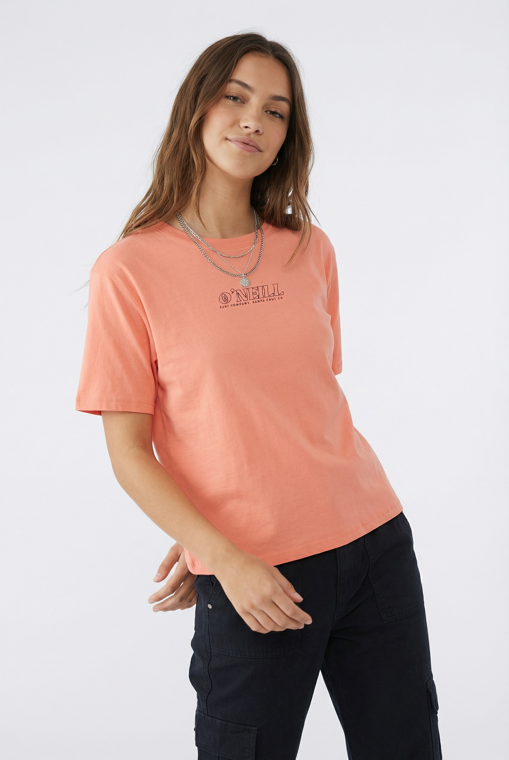 ONeill T-Shirt "ONEILL BOXY BACK PRINT T-SHIRT" sportliche Passform, lockerer Schnitt, aus Baumwolle