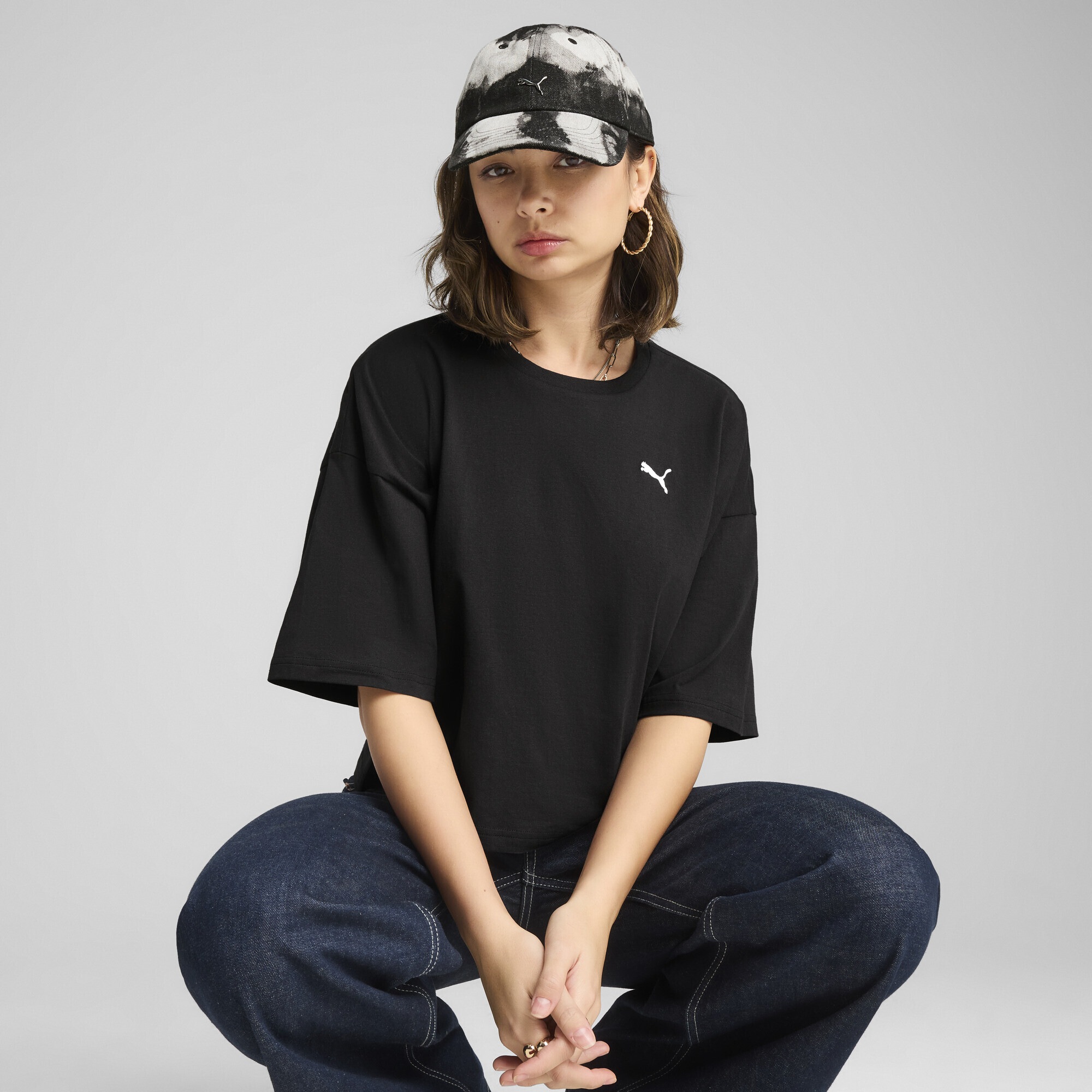PUMA T-Shirt »WARDROBE ESS Kurzes Oversized-T-Shirt Damen«