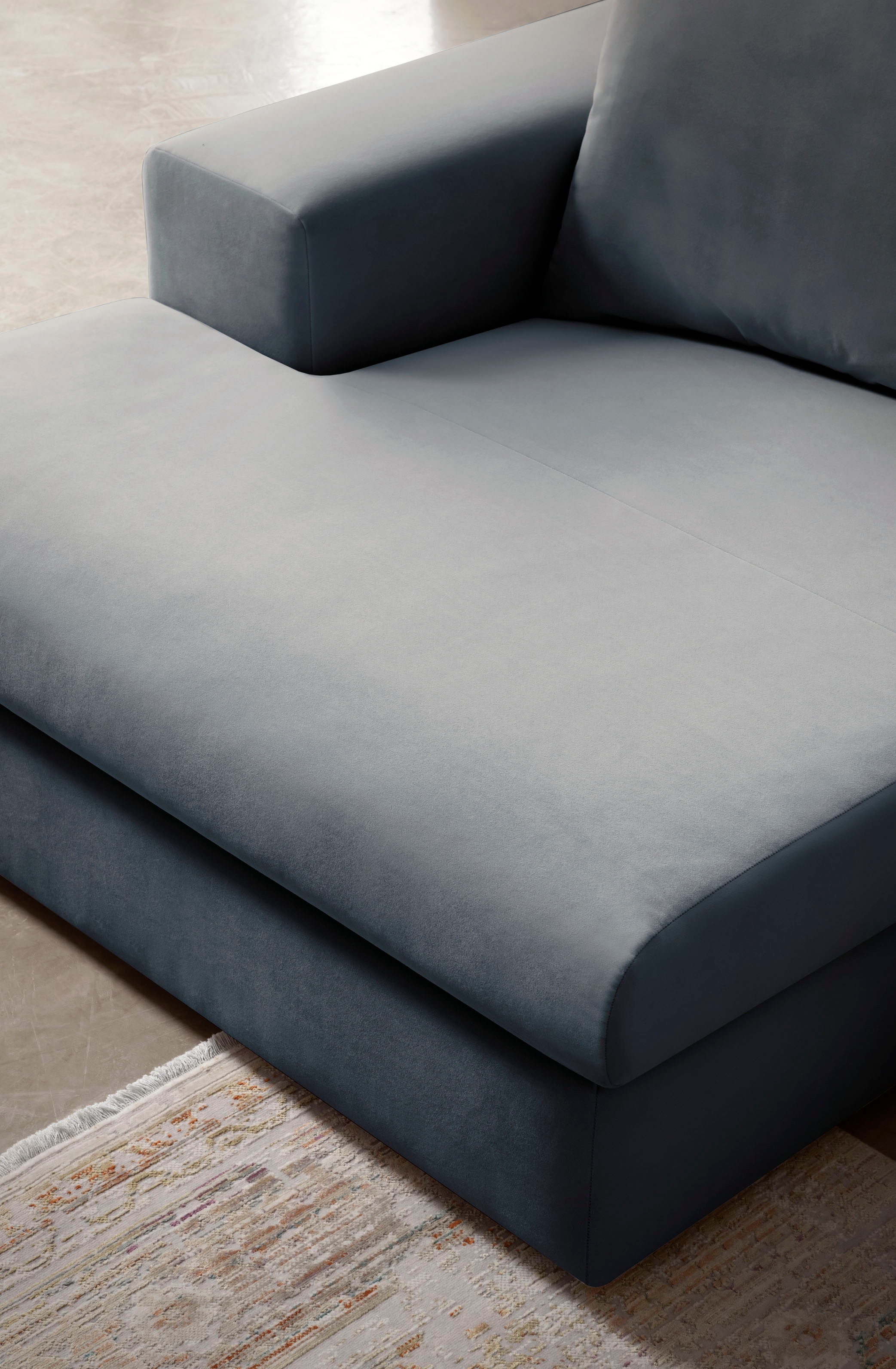 andas Ecksofa »SLEETLAND XXL in Samtvelours oder Vintage-Leder-Optik, L-Form,«, besonders groß und bequem