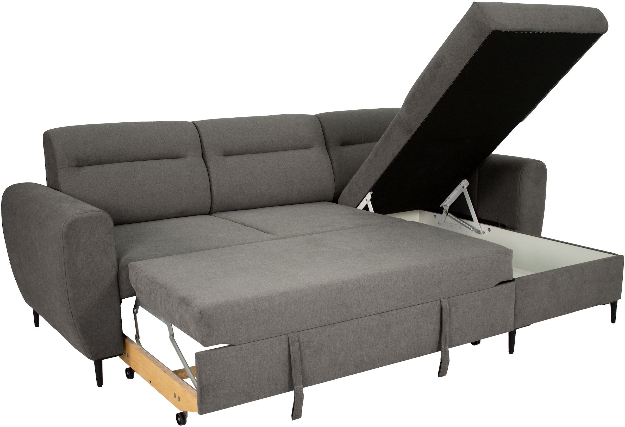 Trends by HG Ecksofa »Bella L-Form, B: 248 cm« mit Bettfunktion & Bettkasten