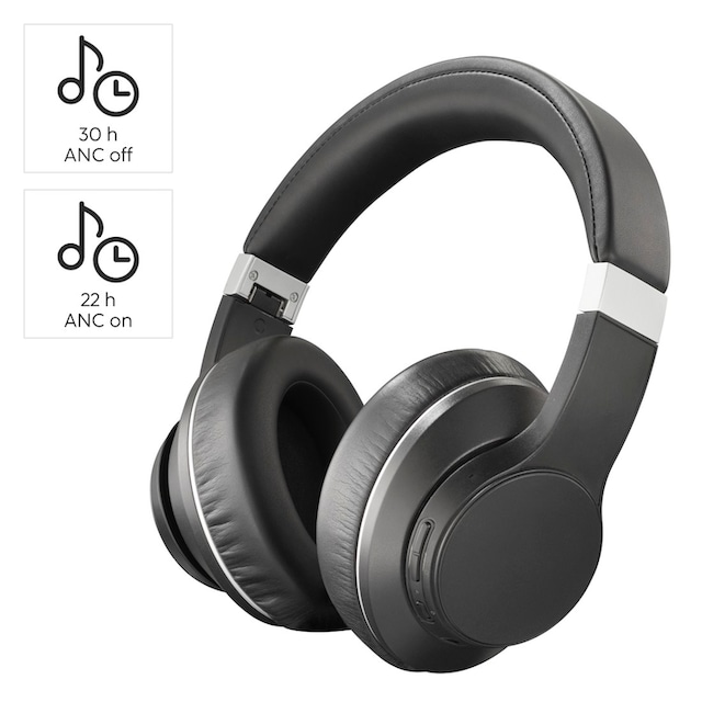 Hama Bluetooth-Kopfhörer »Bluetooth-Kopfhörer „Passion Voyage“, Noise  Cancelling, bis 20h Akku«, Active Noise Cancelling  (ANC)-Sprachsteuerung-integrierte Steuerung für Anrufe und  Musik-Freisprechfunktion | BAUR