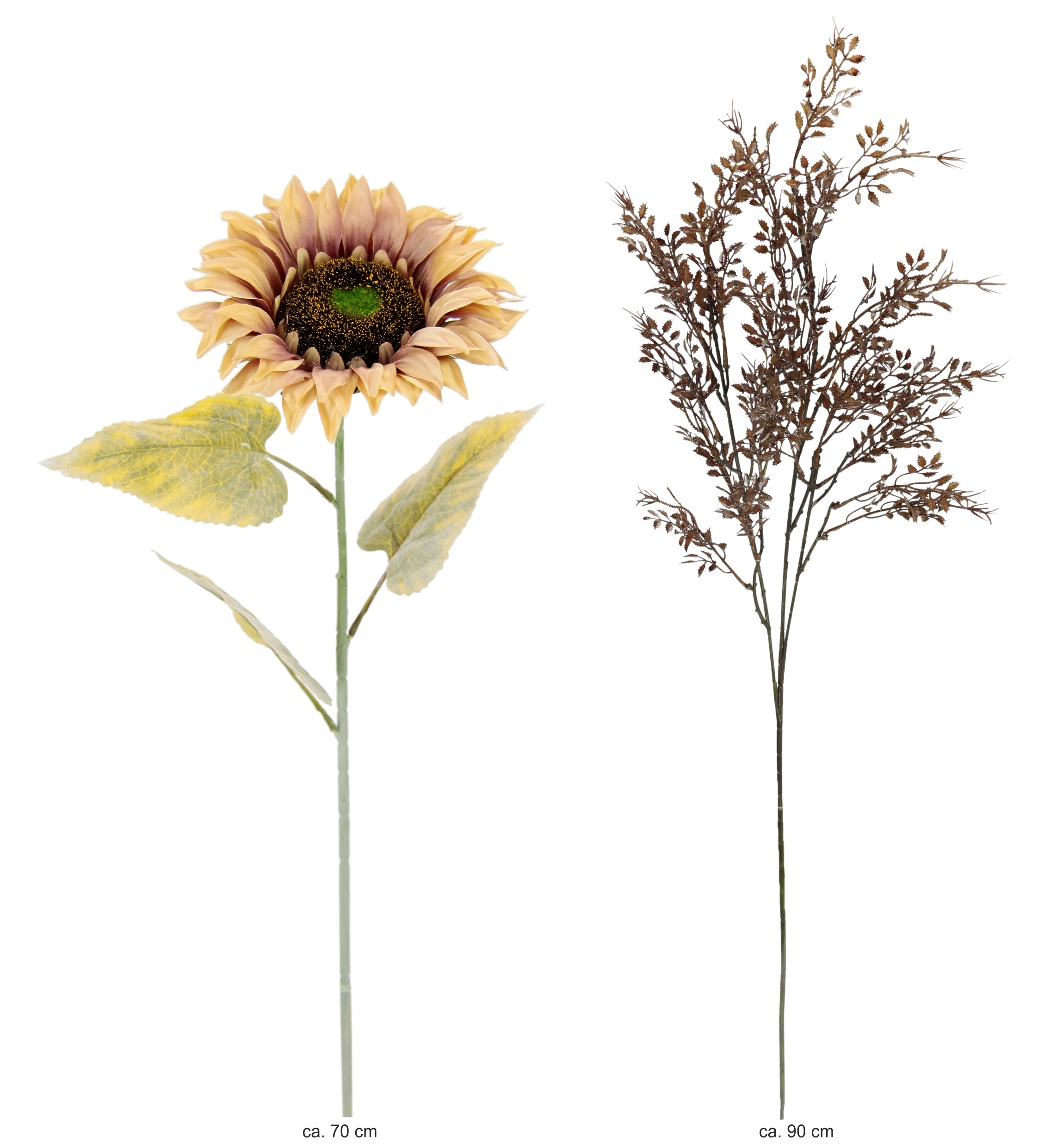 I.GE.A. Kunstblumenstrauß "Kunstblumen Set Sonnenblume" Mit Dekozweig 70cm günstig online kaufen