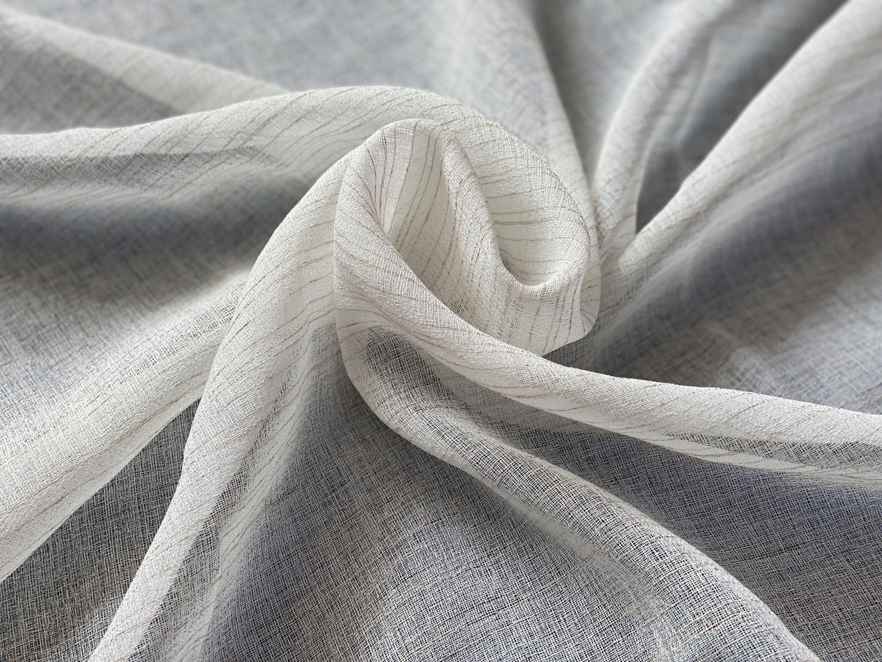 Thumbnail - Weckbrodt Vorhang "Natural Chic" Ösen 1 Stk. tlg. Leinen-Optik, Webstreifen, halbtransparent, Gardine, Store