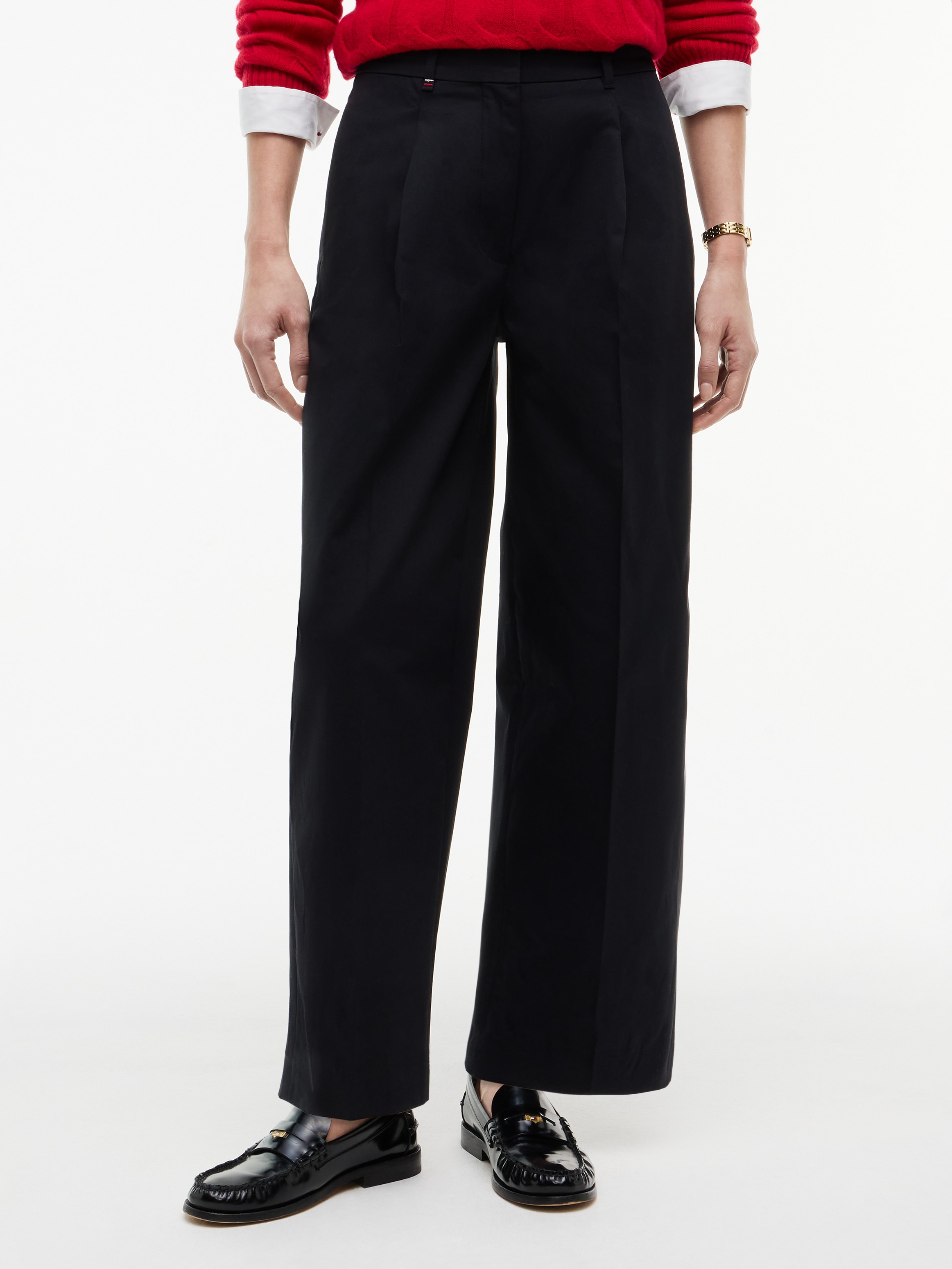 Tommy Hilfiger "COTTON BARREL PLEATED CHINO" Baumwollmix, Mid Rise, Tapered