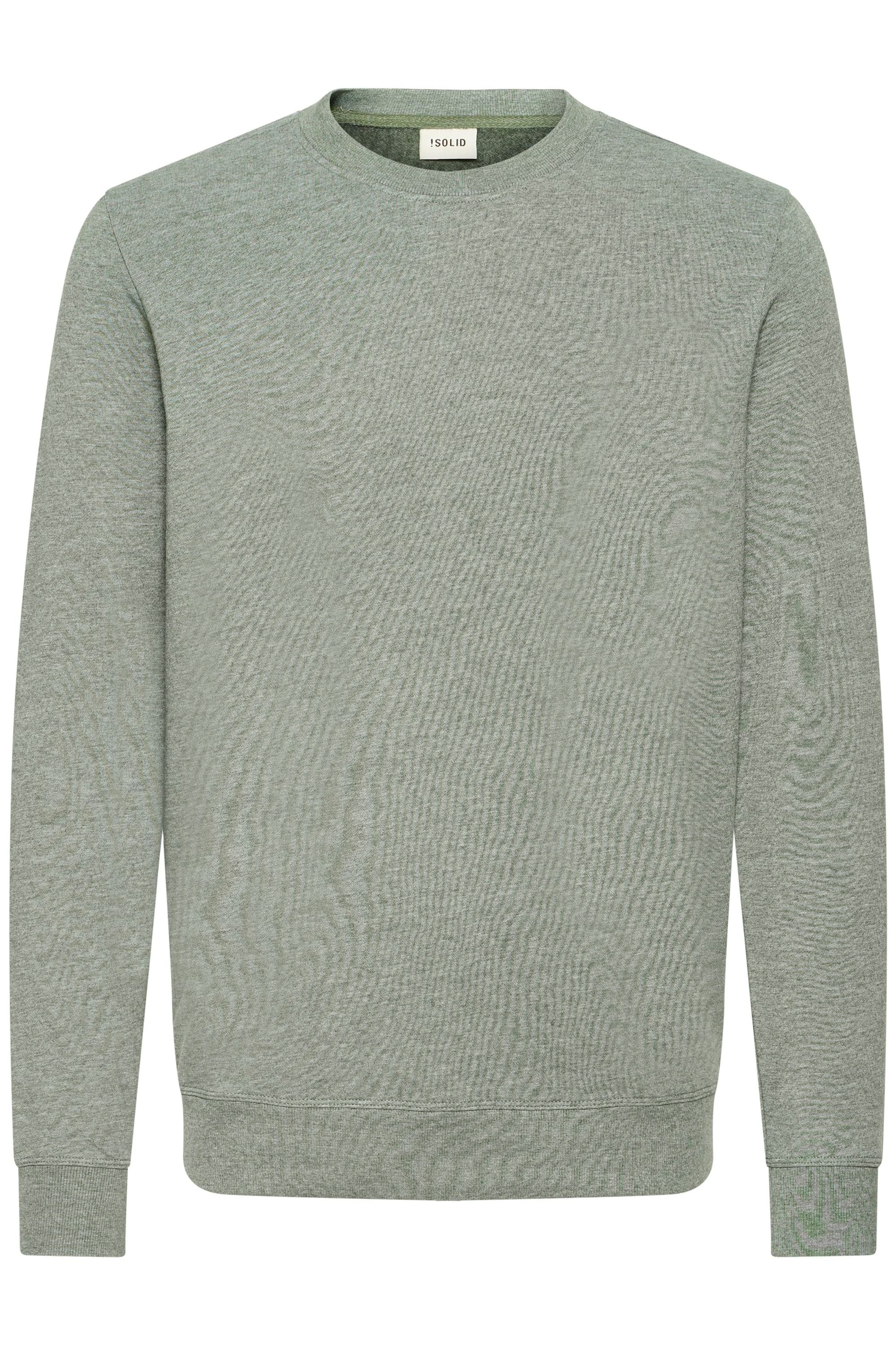 !solid Longpullover SOLID "Sweater SDSIMSA", Herren, Gr. 3XL, grün (climbing ivy melange), Obermaterial: 65% Polyester PES. 35% Baumwolle CO., Pullover Longpullover