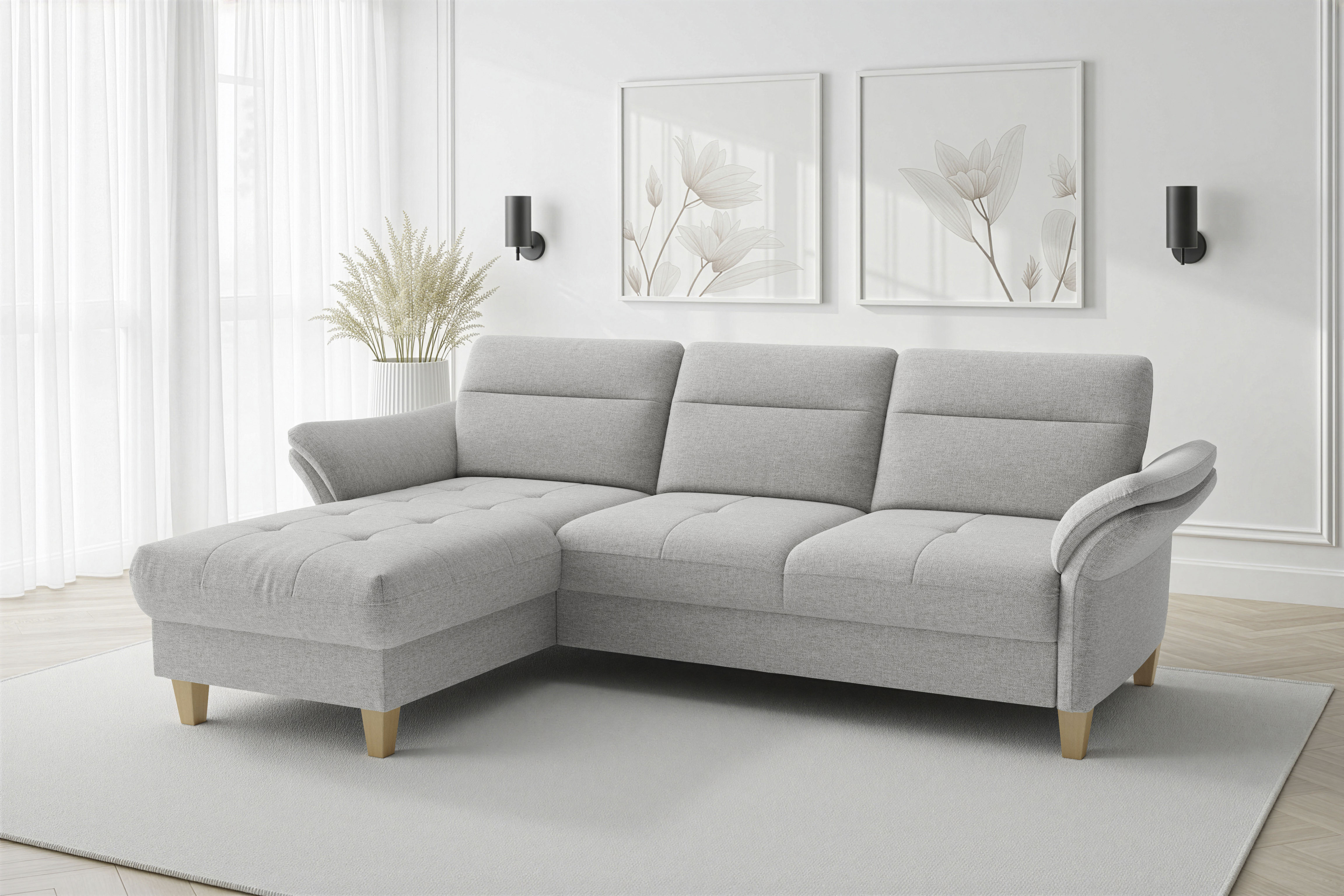 sit&more Ecksofa "Pamela L-Form, B: 230 cm, optional Schlaffunktion & Bettkasten" mit Federkern