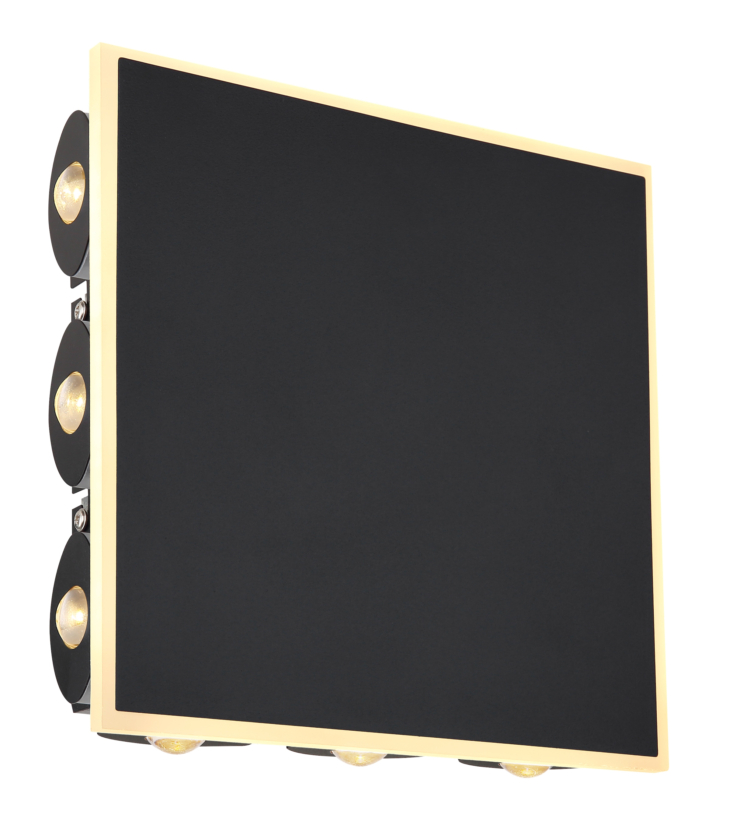 GLOBO LIGHTING LED Wandleuchte »SAIDY«, Leuchtmittel LED-Modul | LED fest integriert, Wandlampe/Metall/schwarz/3000K/Flur/Wohnzimmer/ BxH: 220x220mm