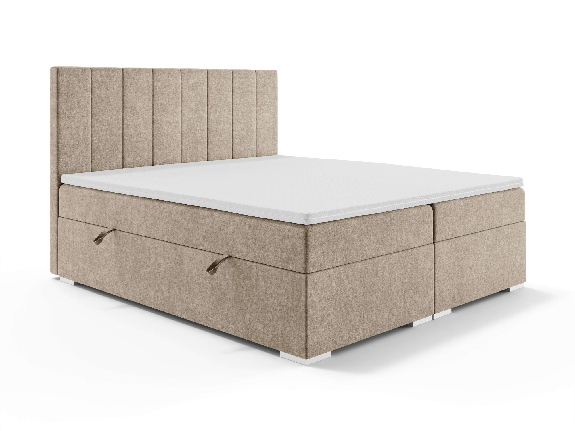 Places of Style Polsterbett »Ginoro mit Matratze und Topper, in 3 Breiten (140, 160 und 180 cm)«, Boxspringbett mit Kopfteil, Bettkasten, Matratze (BFK/TFK) und Topper