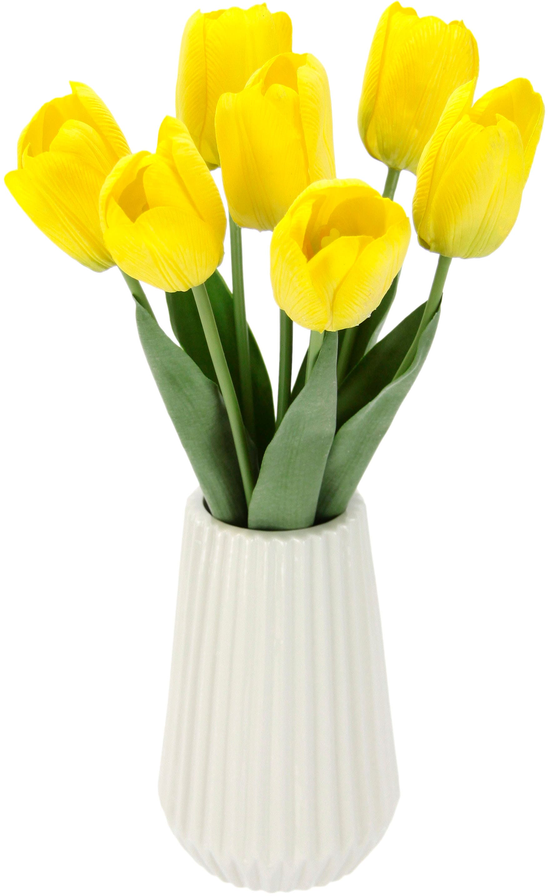 I.GE.A. Kunstblume "Real-Touch-Tulpen", Vase aus Keramik
