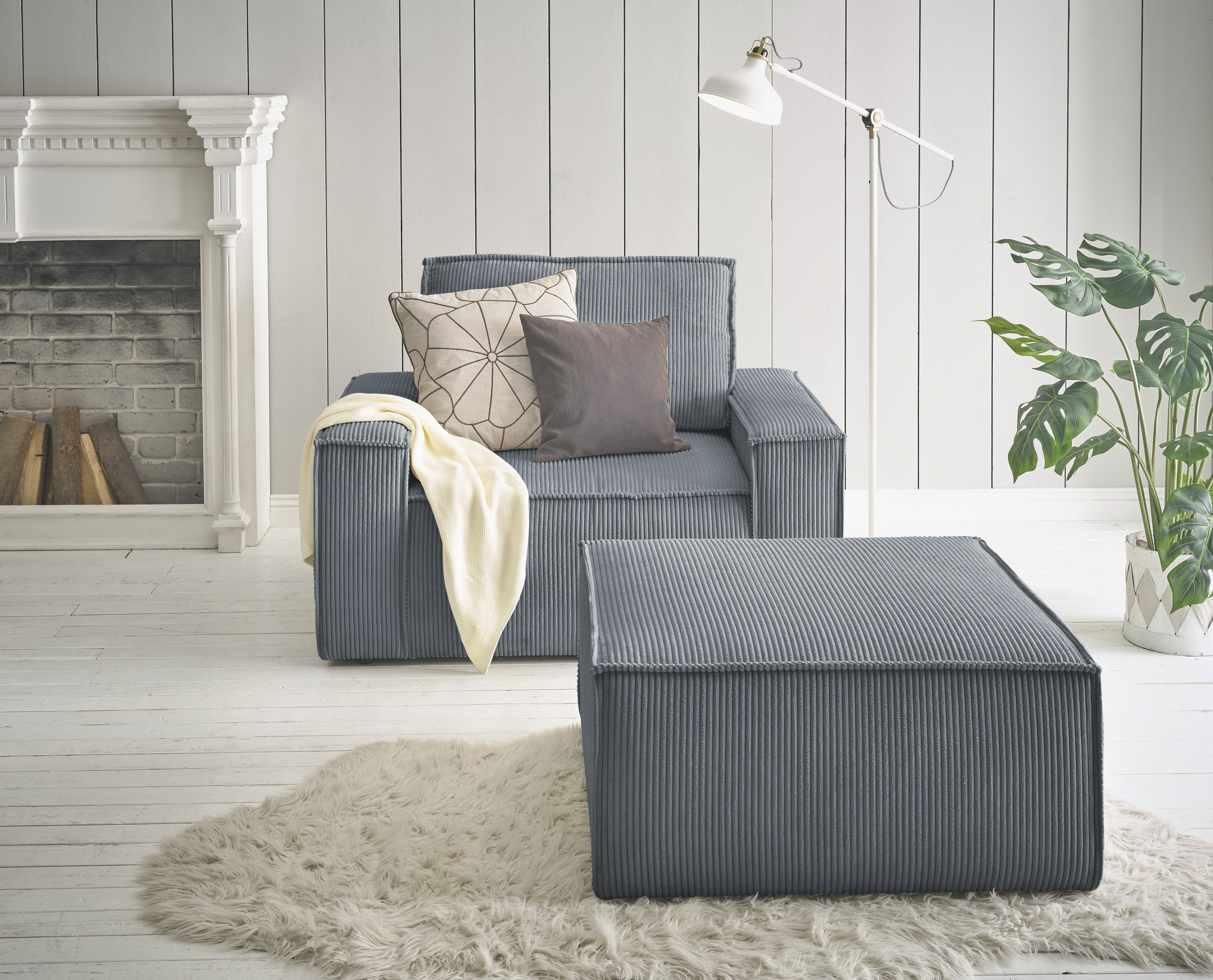 OTTO home Sessel "SHERWOOD Cord Sessel-Set" Loveseat und Hocker im Set, passend zur Polster-Serie SHERWOOD