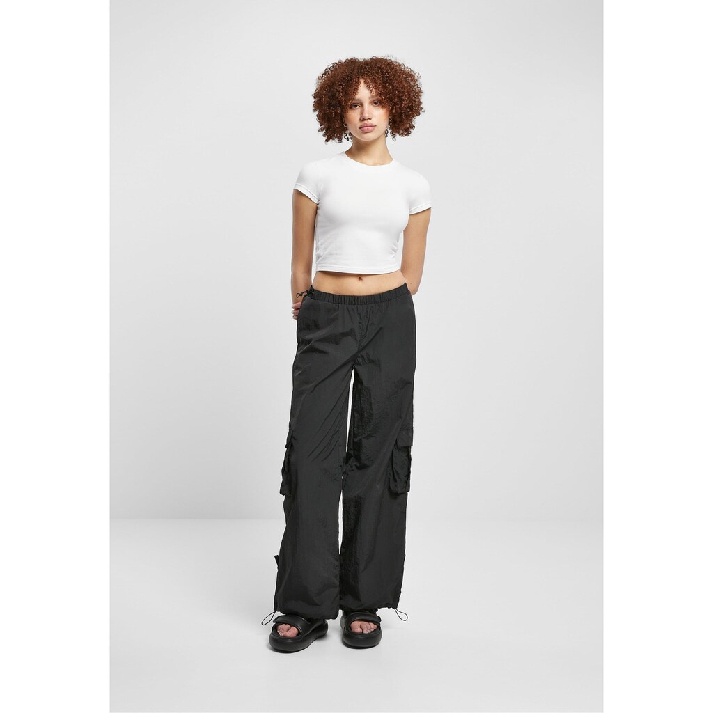 URBAN CLASSICS Stoffhose »Urban Classics Damen Ladies Wide Crinkle Nylon Cargo Pants«, (1 tlg.)