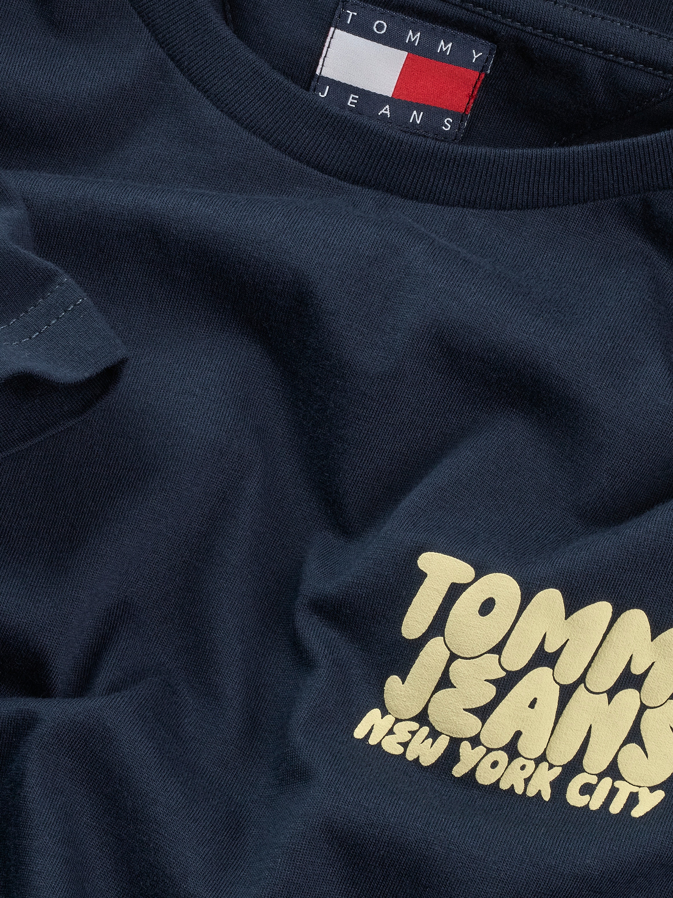 Tommy Jeans T-Shirt »TJM SLIM BUBBLE PRINT SS TEE EXT«, mit gummierten Print